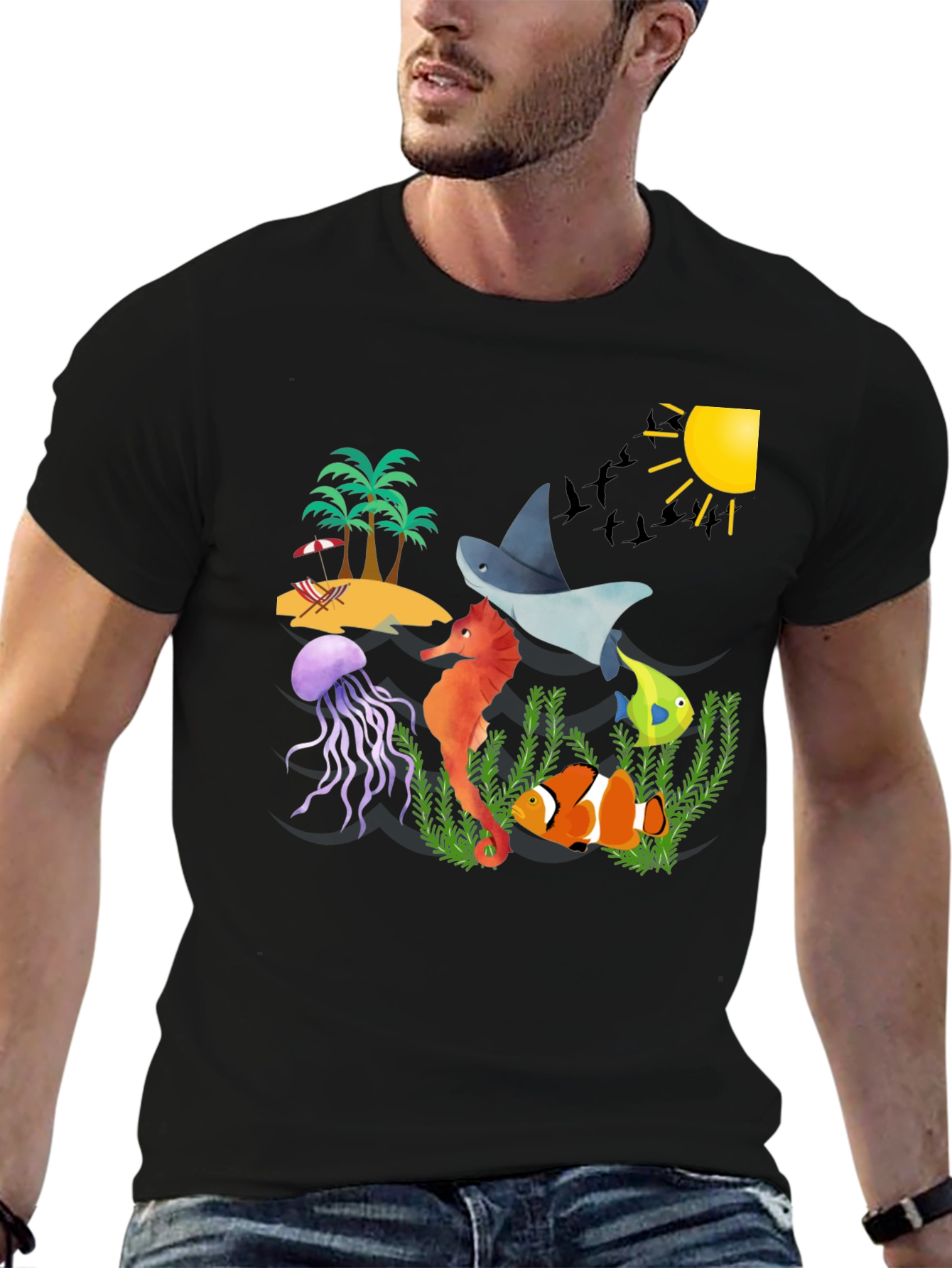 Ocean Life Graphic T-Shirt - Summer Vibes