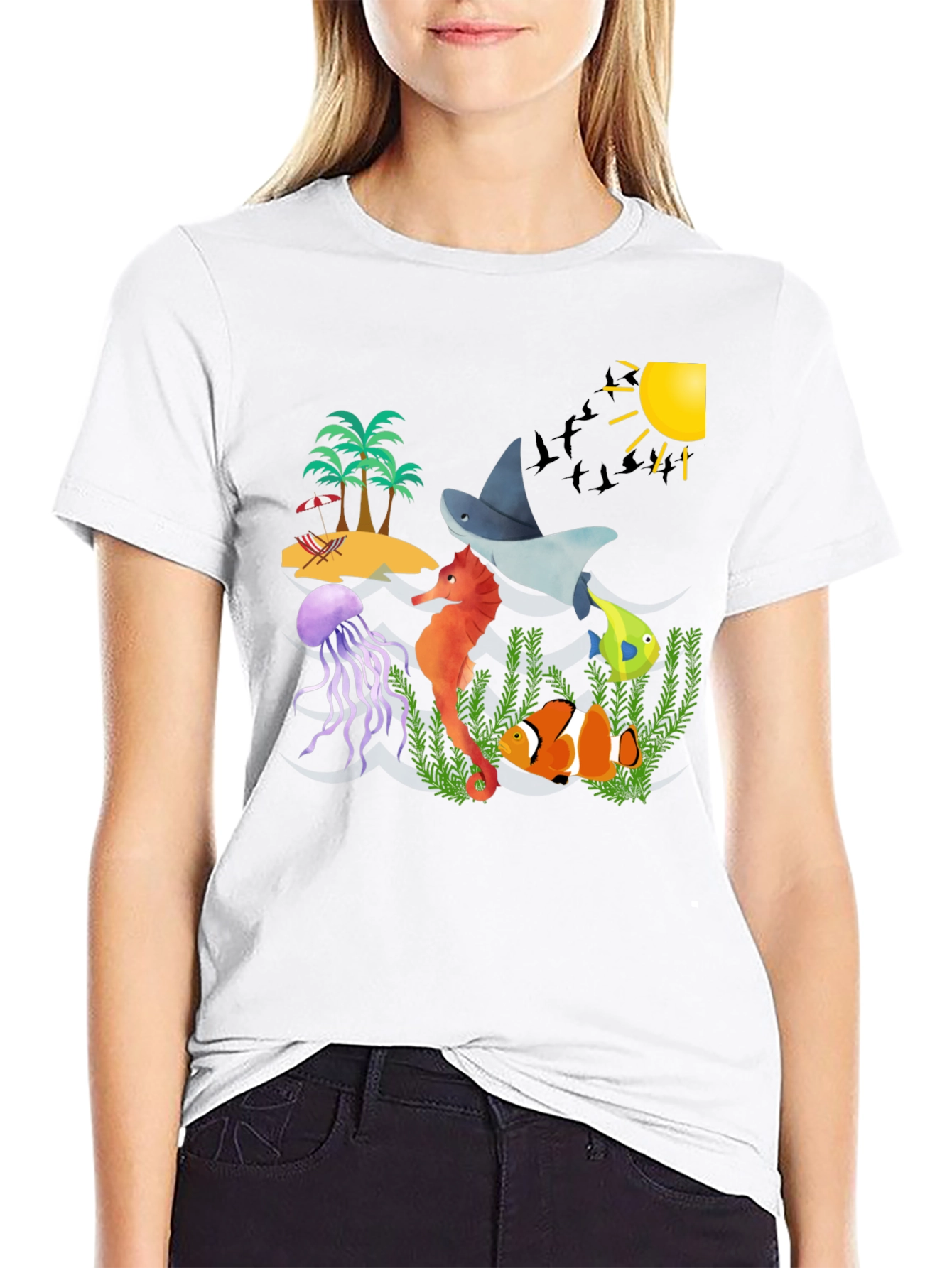 Ocean Life Graphic T-Shirt - Summer Vibes