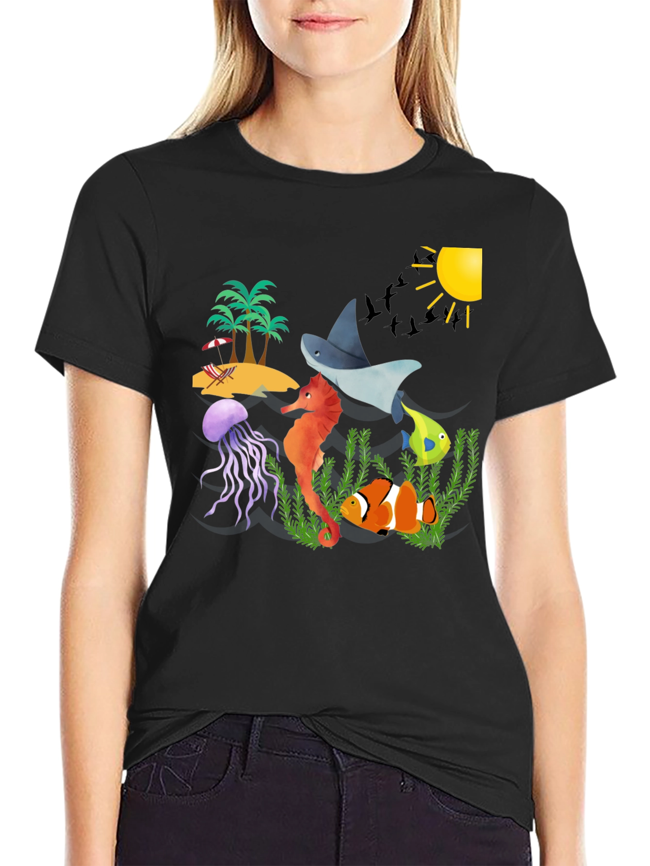 Ocean Life Graphic T-Shirt - Summer Vibes