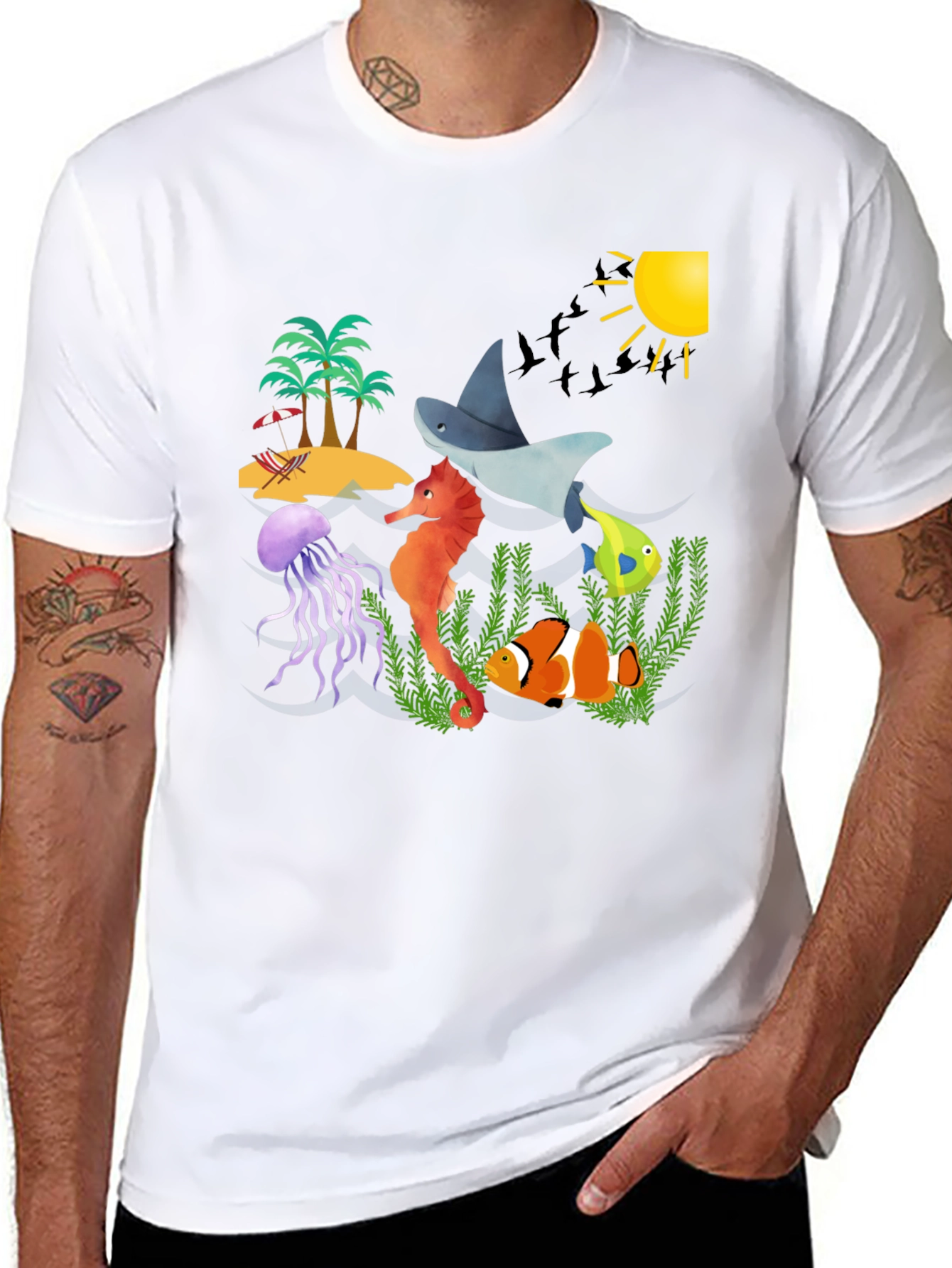 Ocean Life Graphic T-Shirt - Summer Vibes