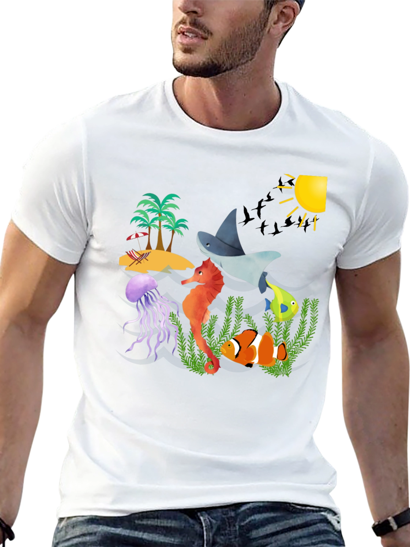Ocean Life Graphic T-Shirt - Summer Vibes