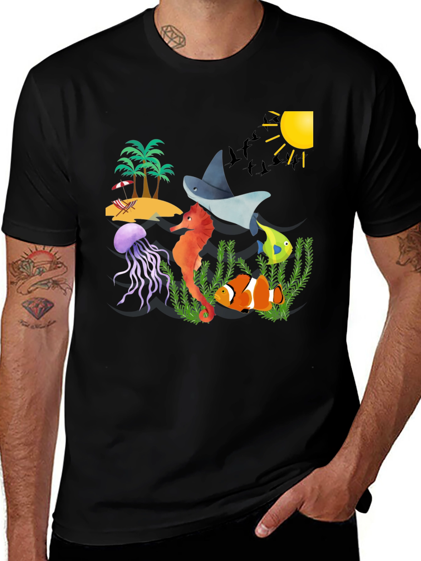 Ocean Life Graphic T-Shirt - Summer Vibes