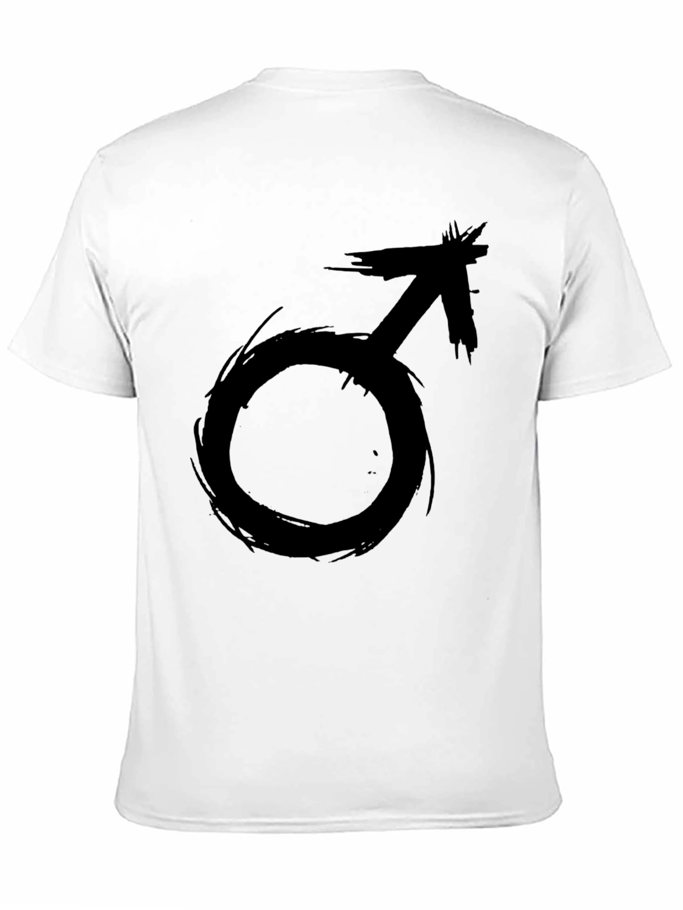 Edgy Black T-Shirt with Grunge Male Symbol