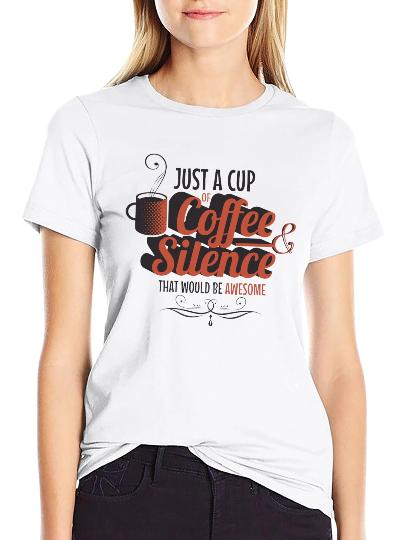 Coffee & Silence T-Shirt - Awesome Slogan Tee