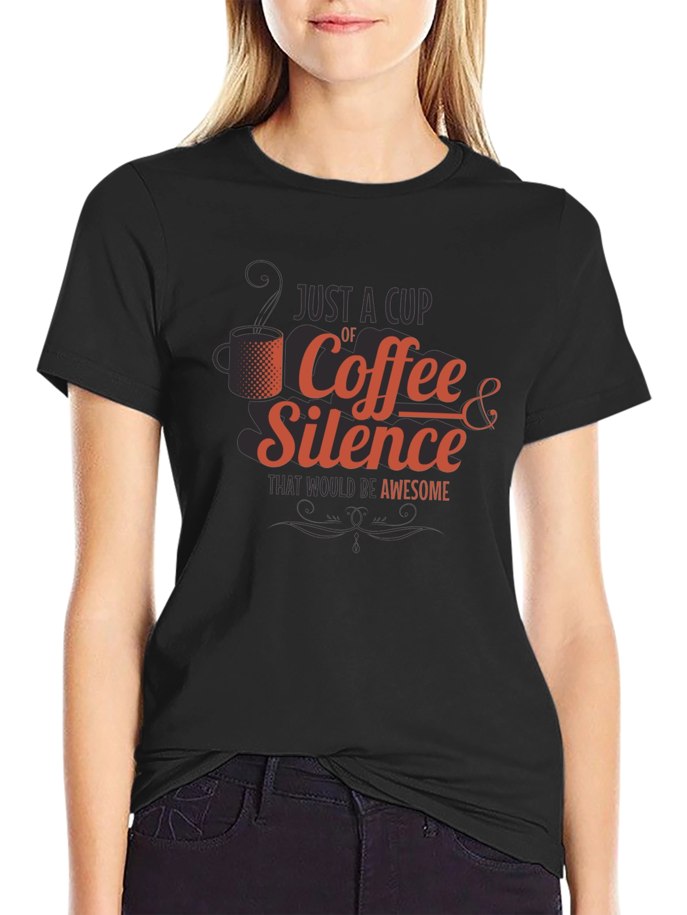 Coffee & Silence T-Shirt - Awesome Slogan Tee