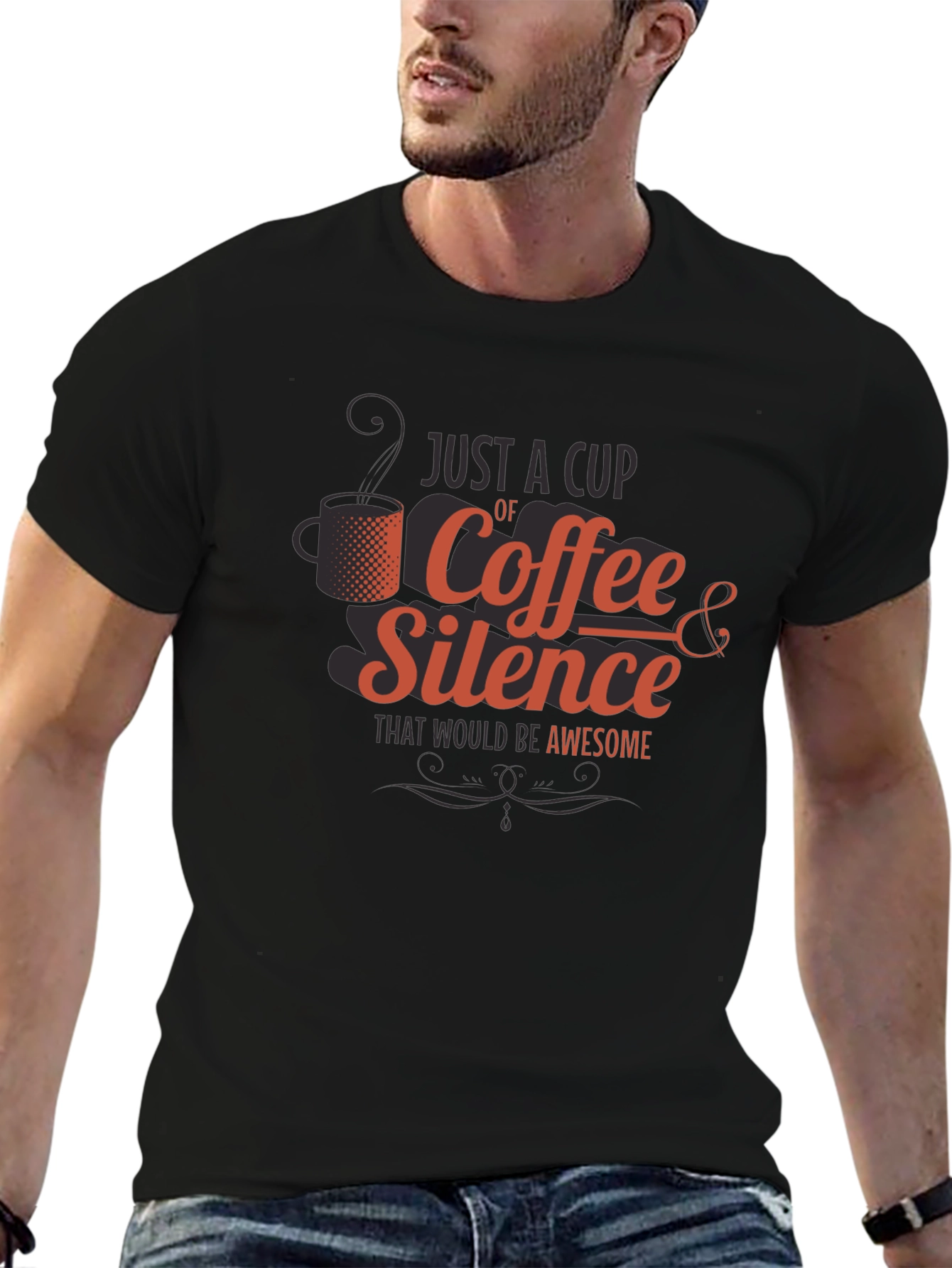 Coffee & Silence T-Shirt - Awesome Slogan Tee
