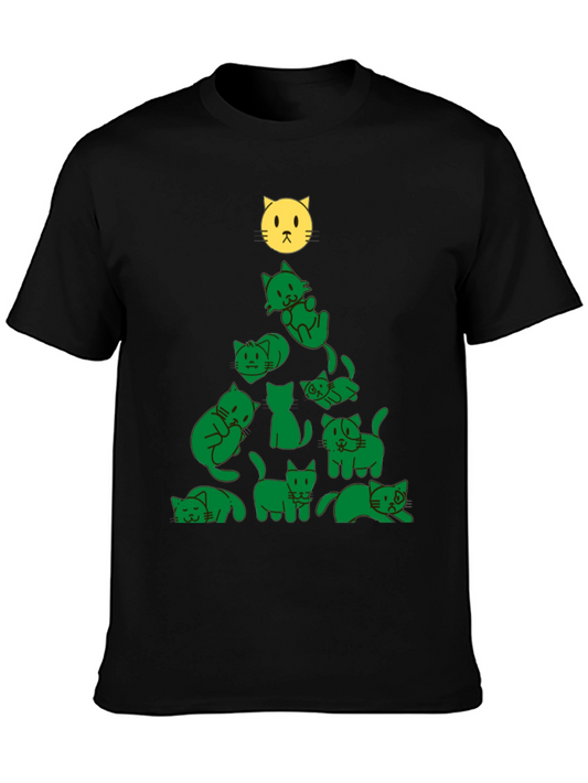 Festive Cat Christmas Tree T-Shirt