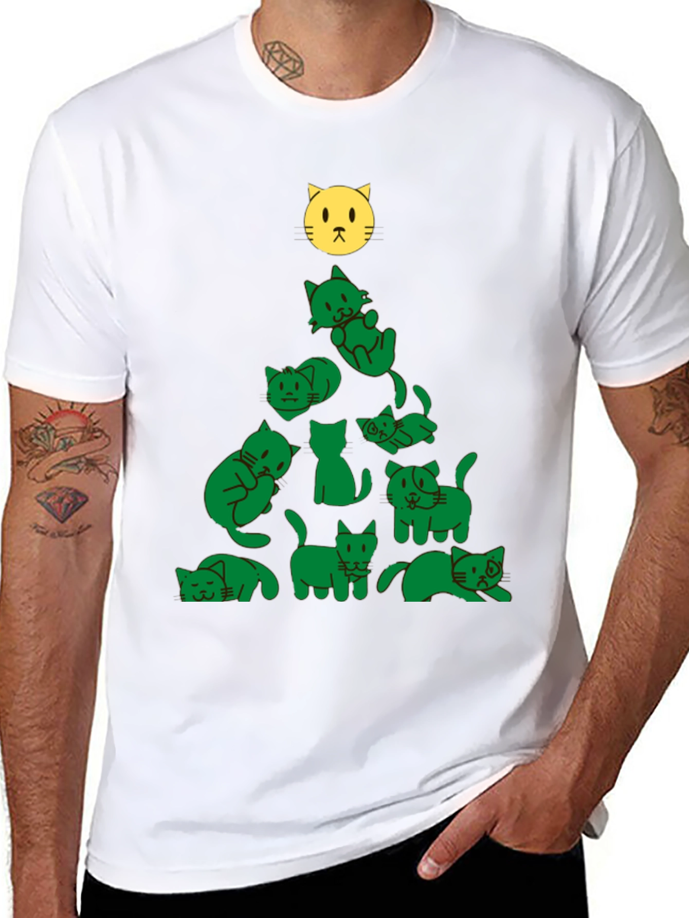 Festive Cat Christmas Tree T-Shirt