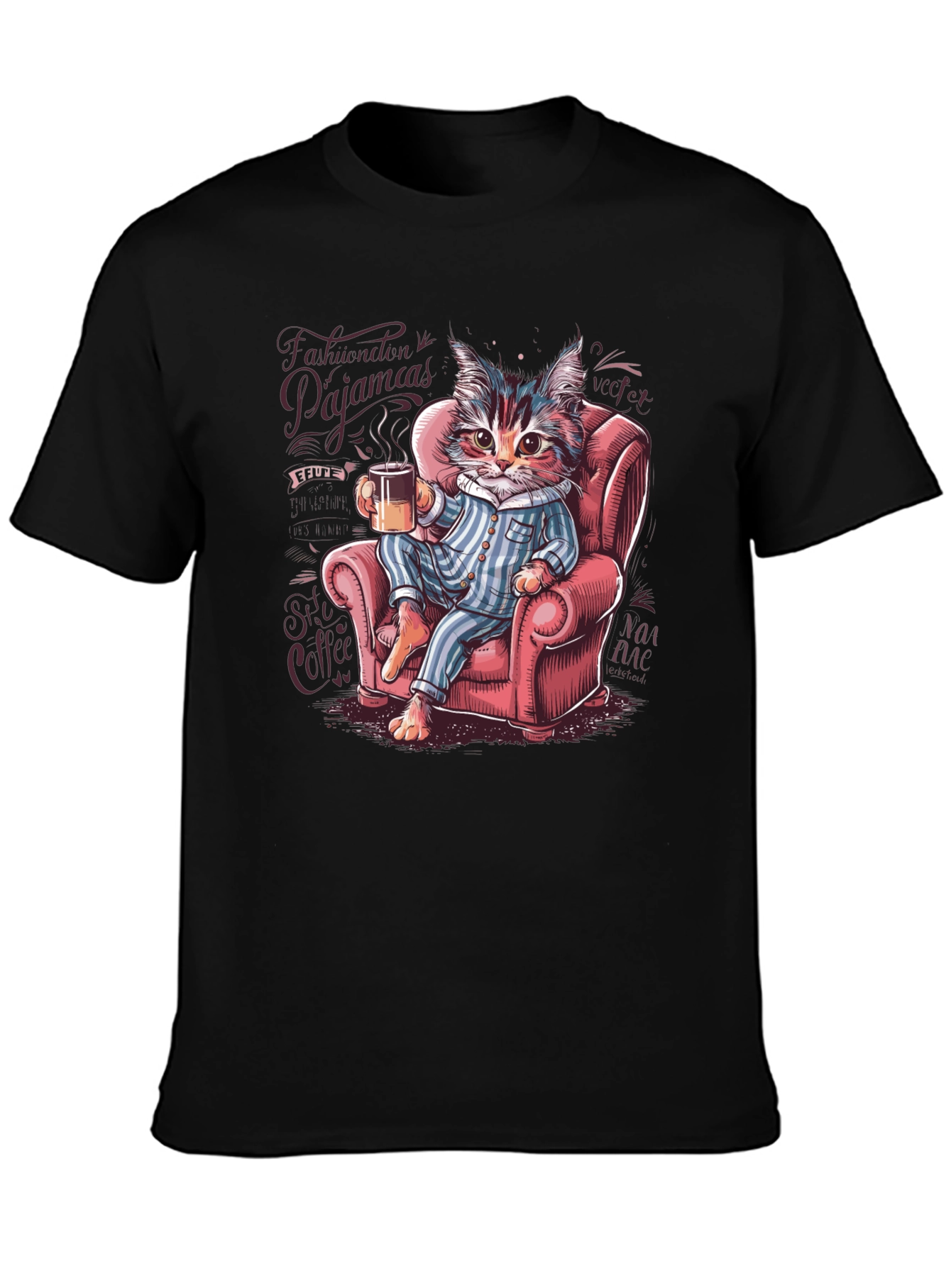 Cat in Pajamas Graphic Tee - Cozy & Stylish