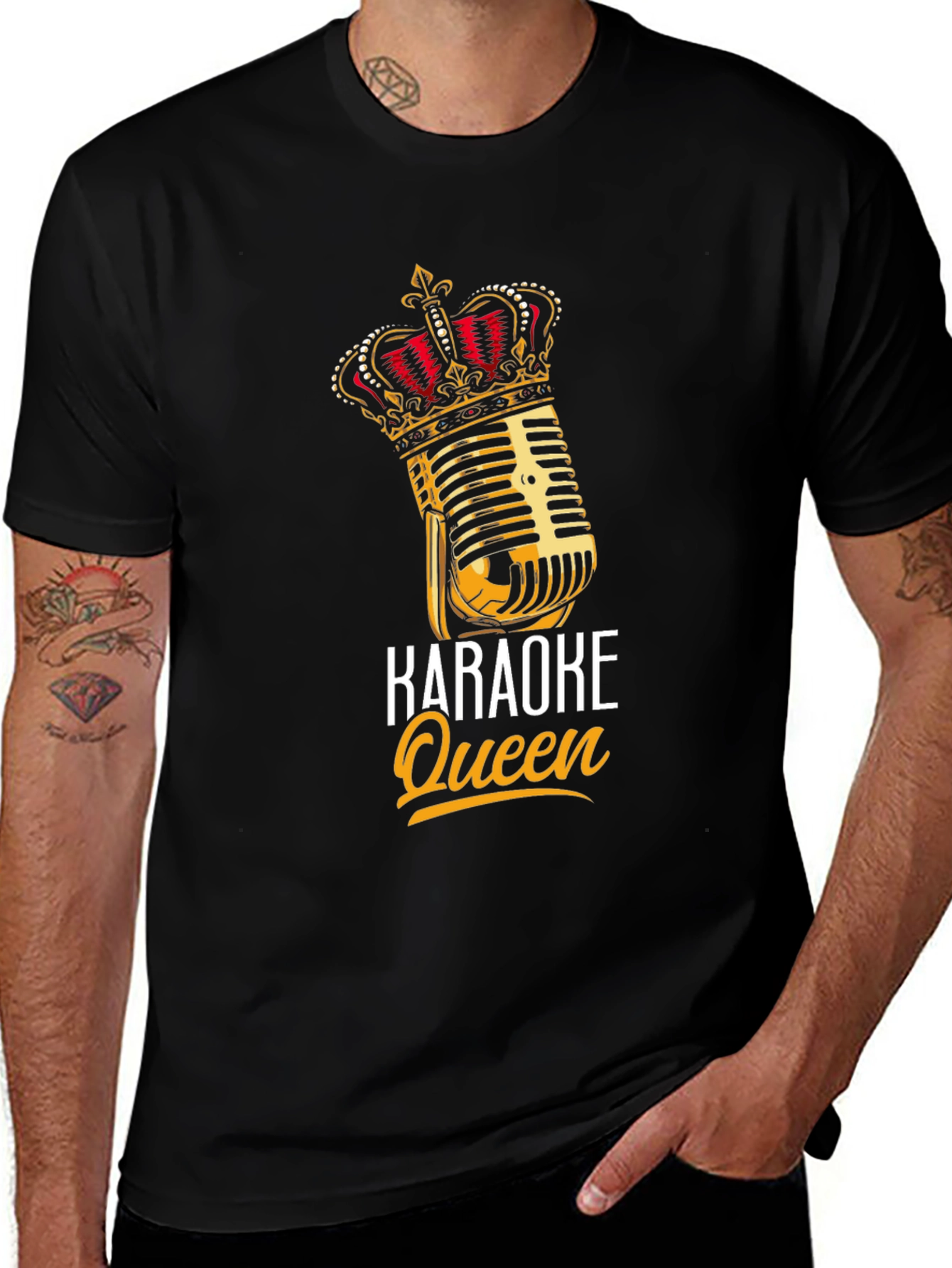 Karaoke Queen Black Graphic T-Shirt