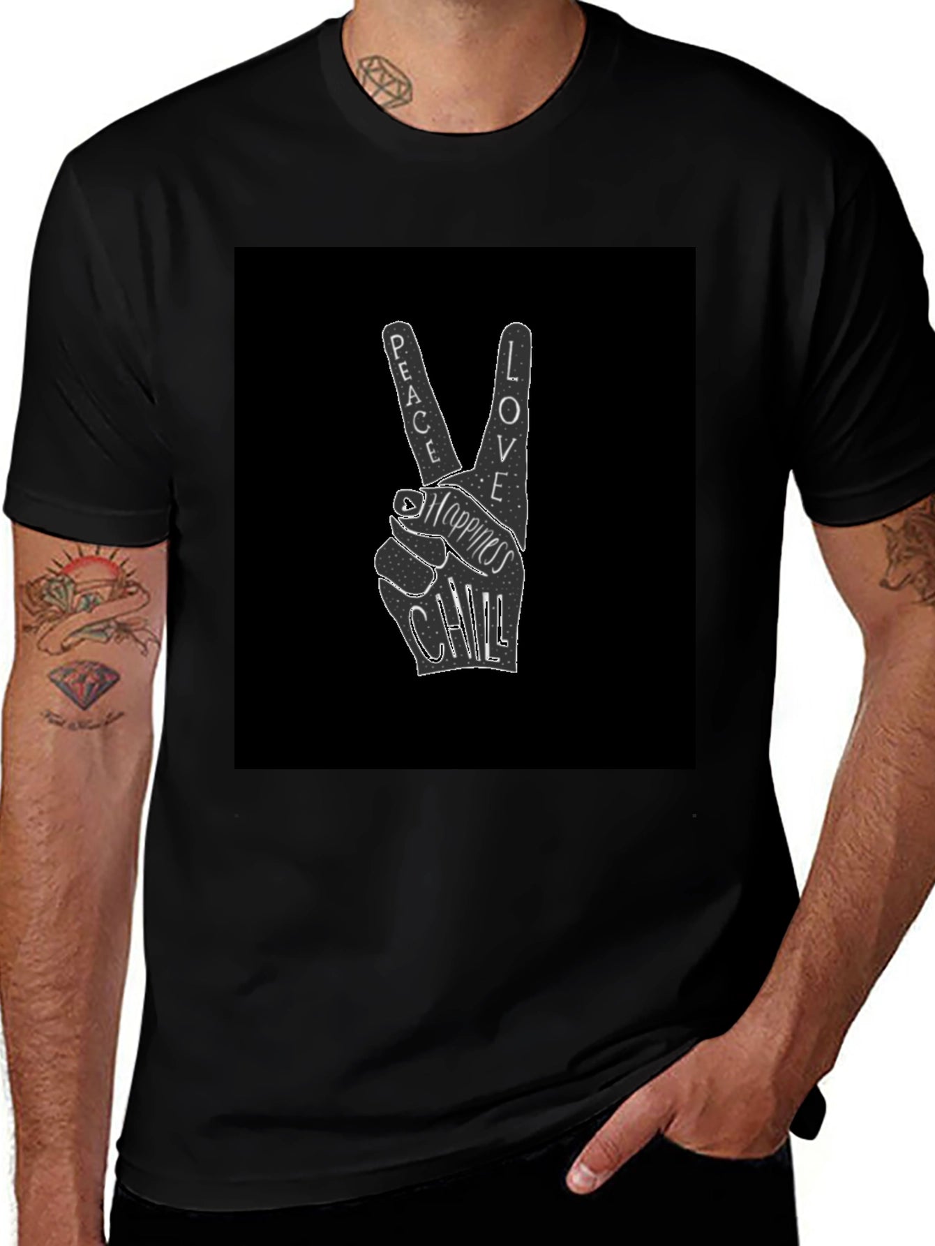 Peace Love Happiness Chill Graphic Tee