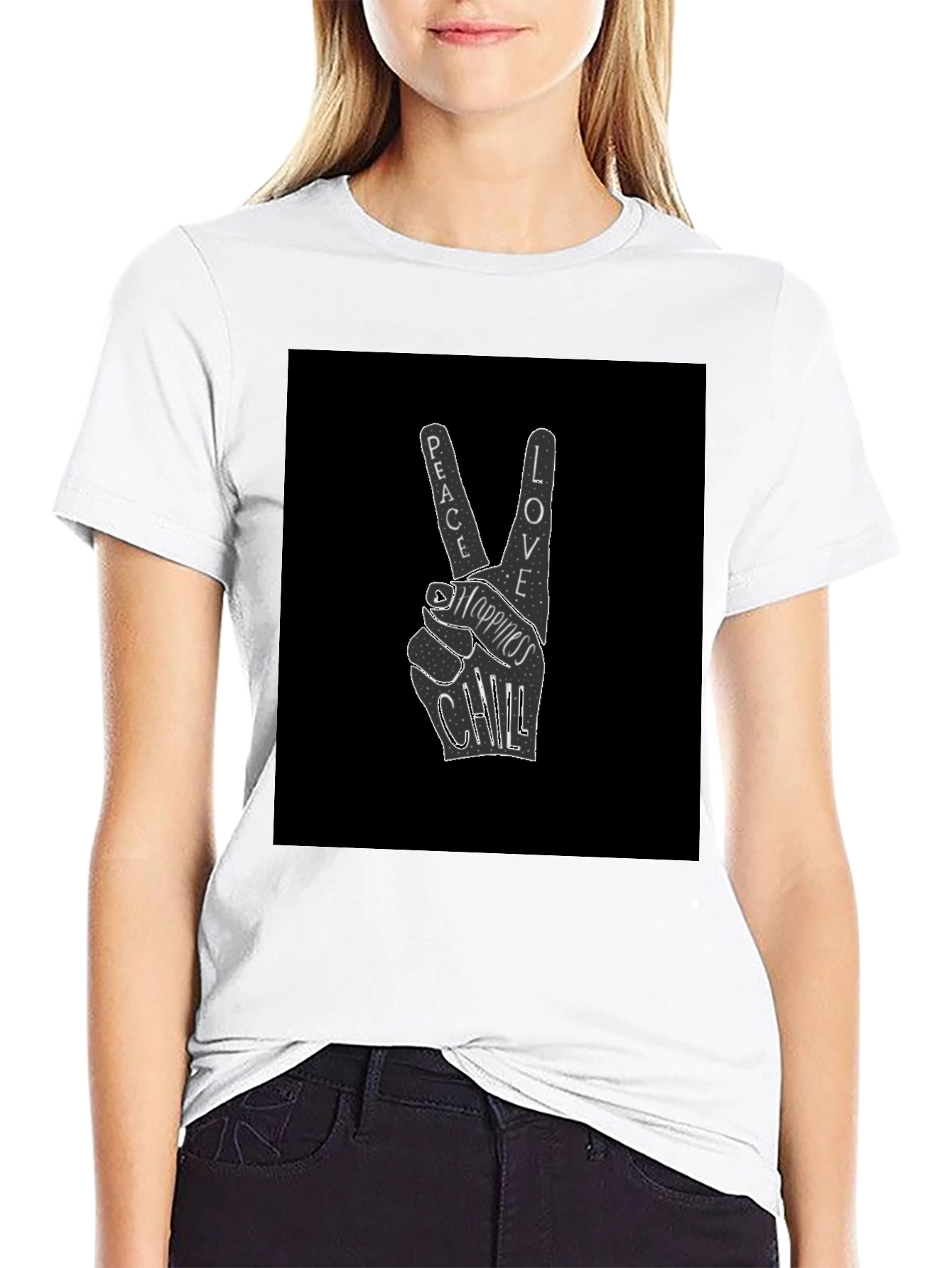 Peace Love Happiness Chill Graphic Tee