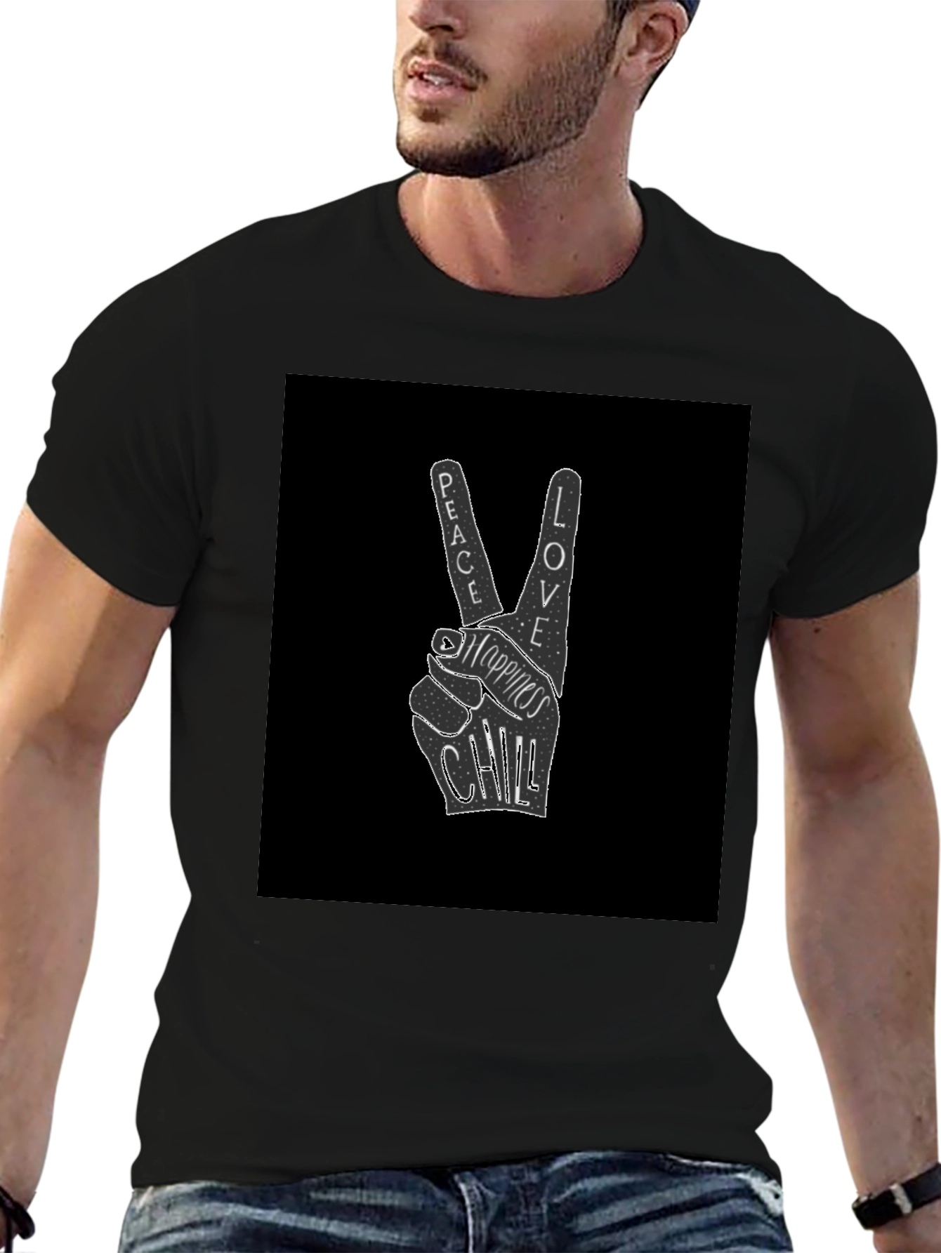 Peace Love Happiness Chill Graphic Tee
