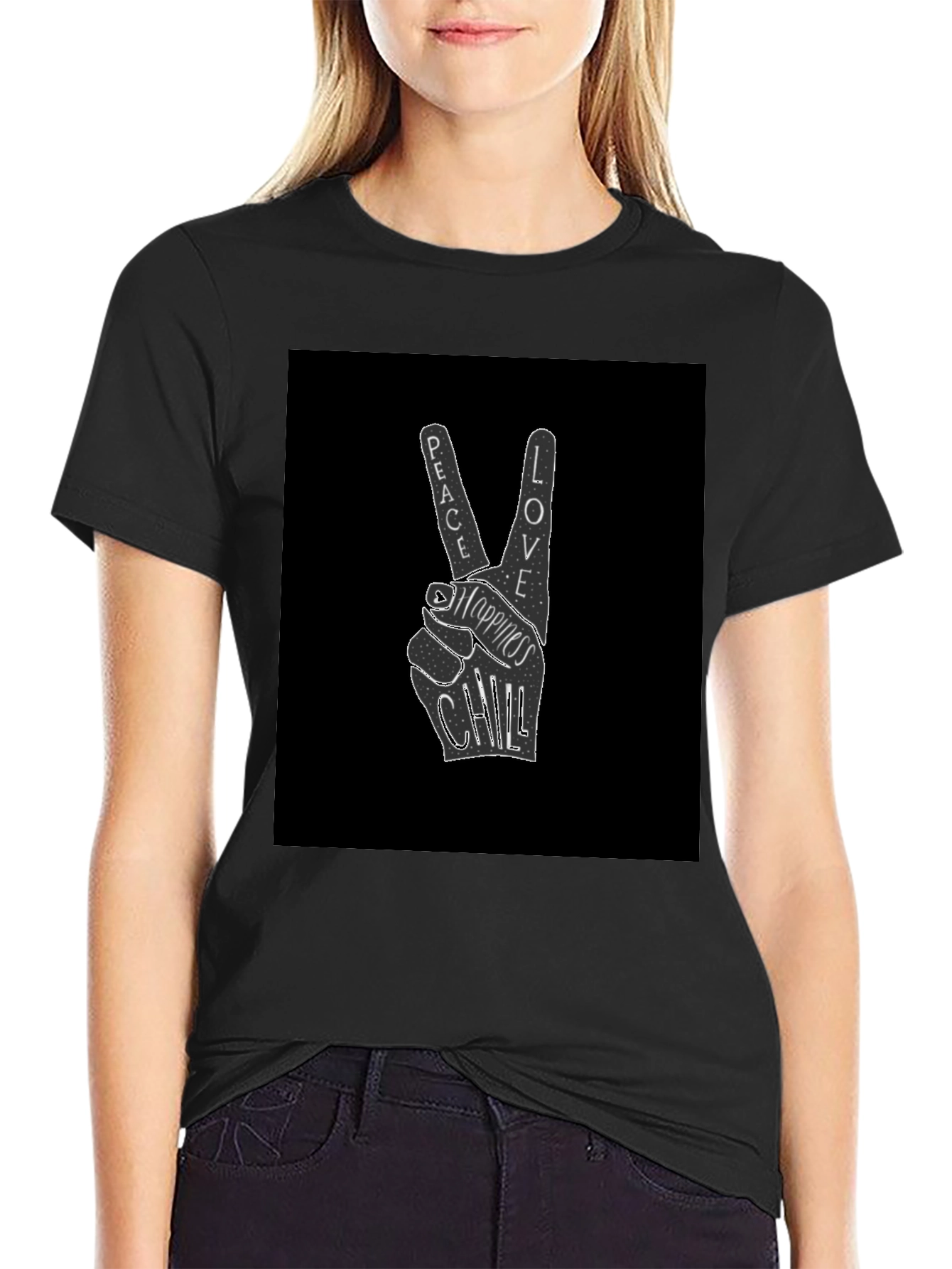 Peace Love Happiness Chill Graphic Tee