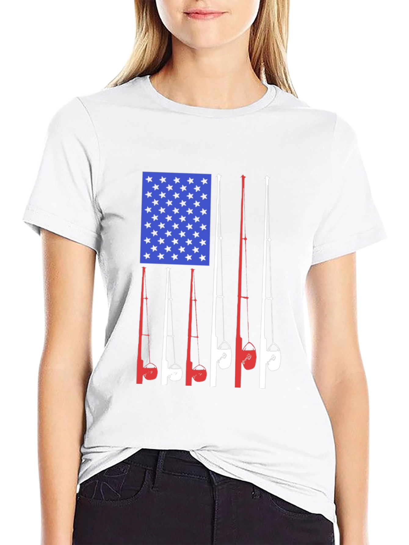 American Flag Fishing Rods T-Shirt