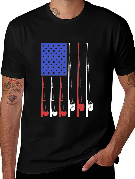American Flag Fishing Rods T-Shirt