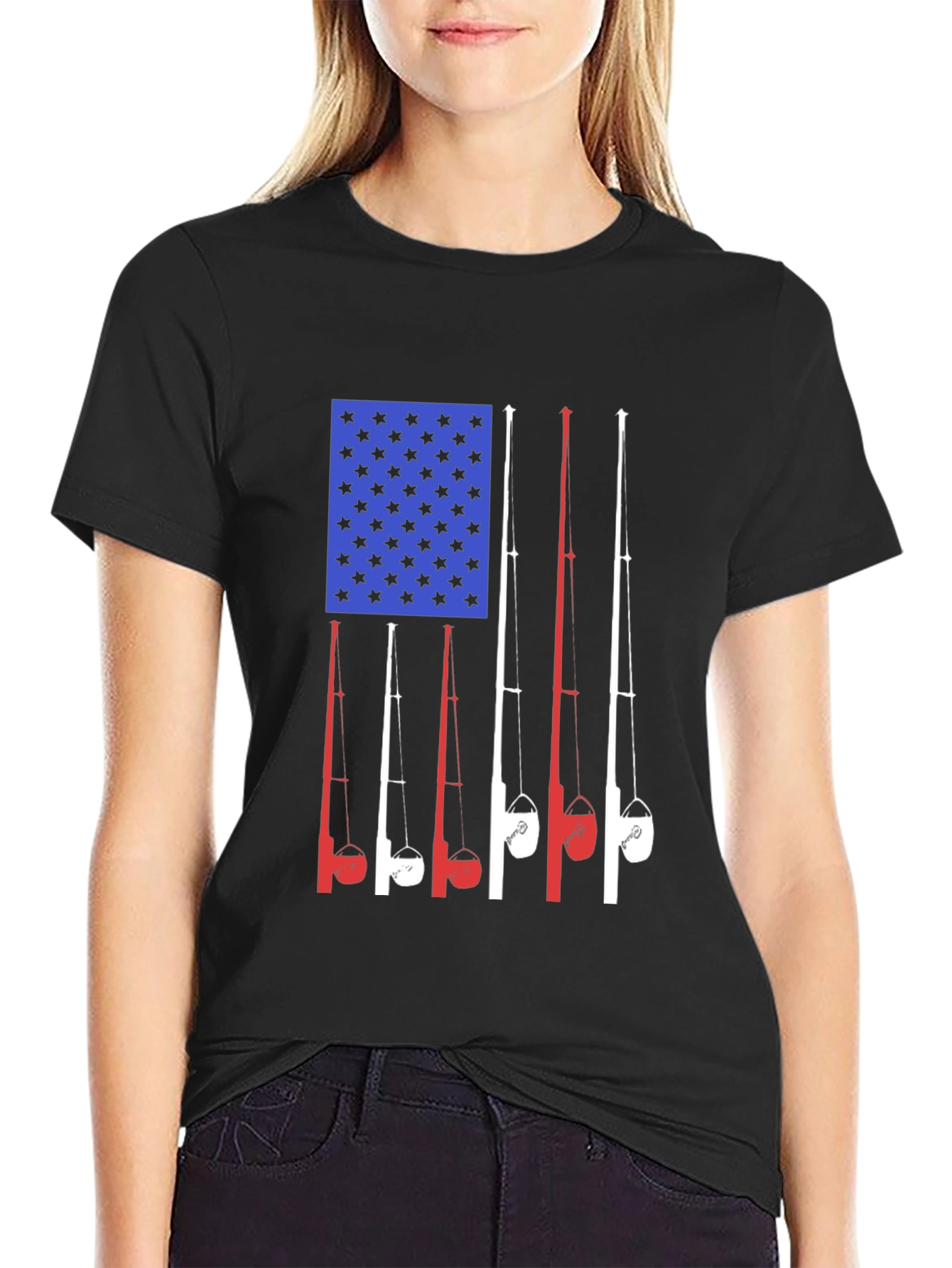 American Flag Fishing Rods T-Shirt