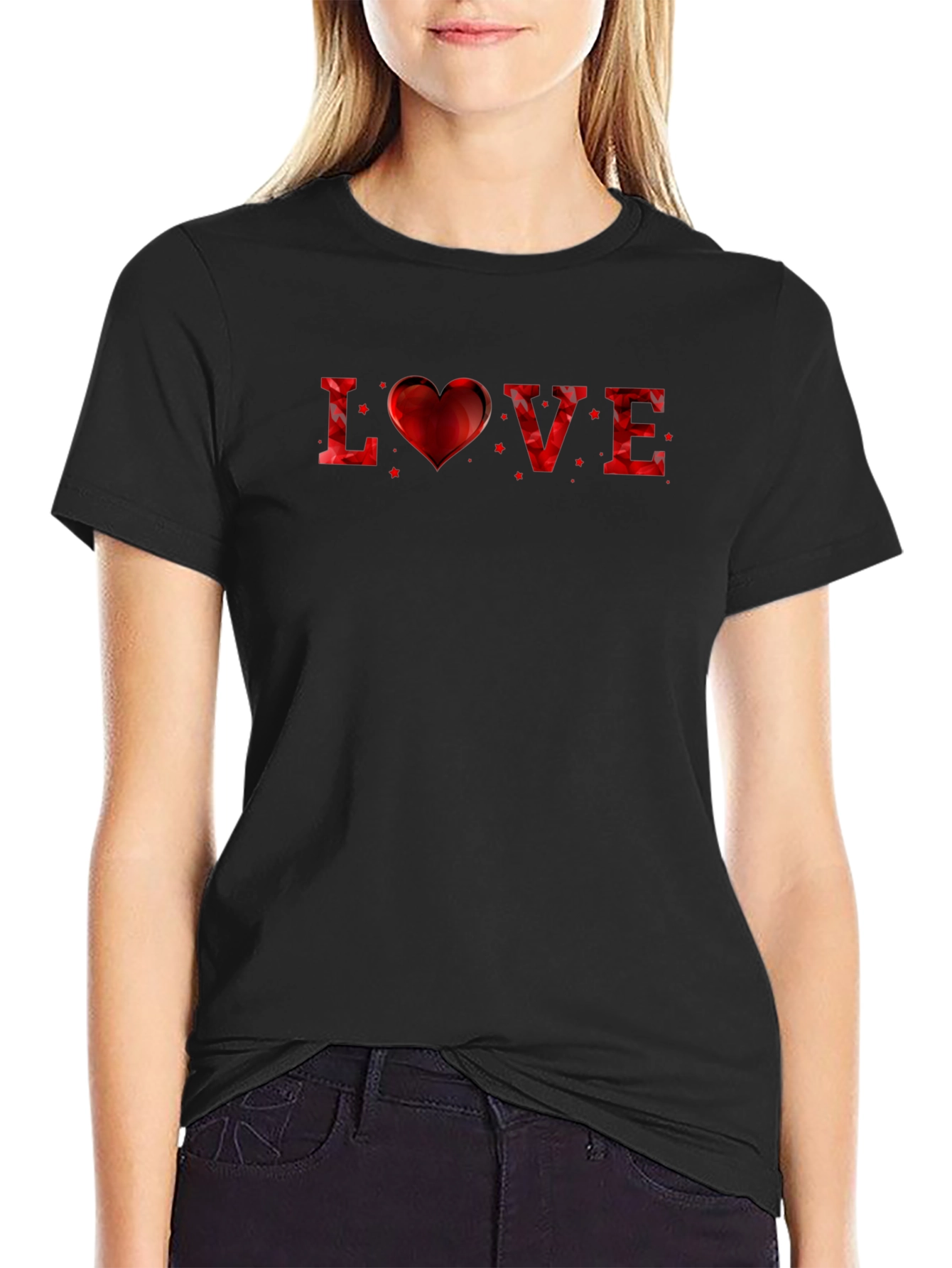 Love Heart Valentines Graphic T-Shirt