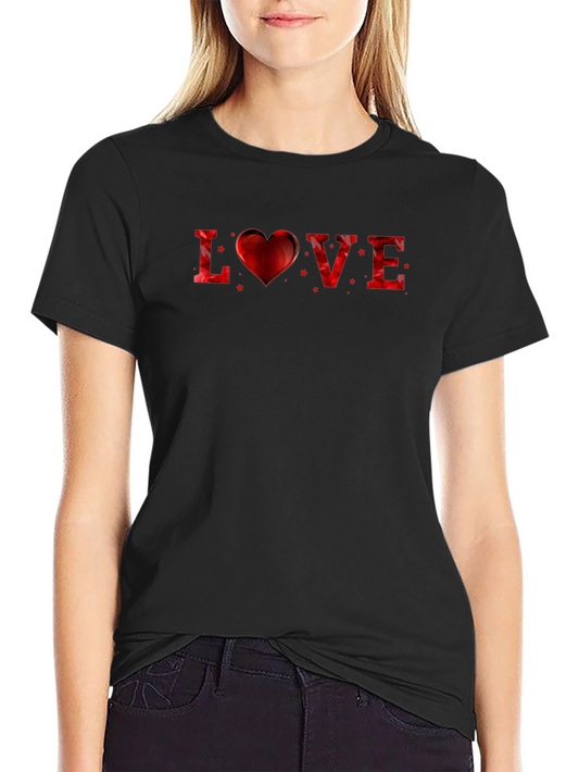 Love Heart Valentines Graphic T-Shirt