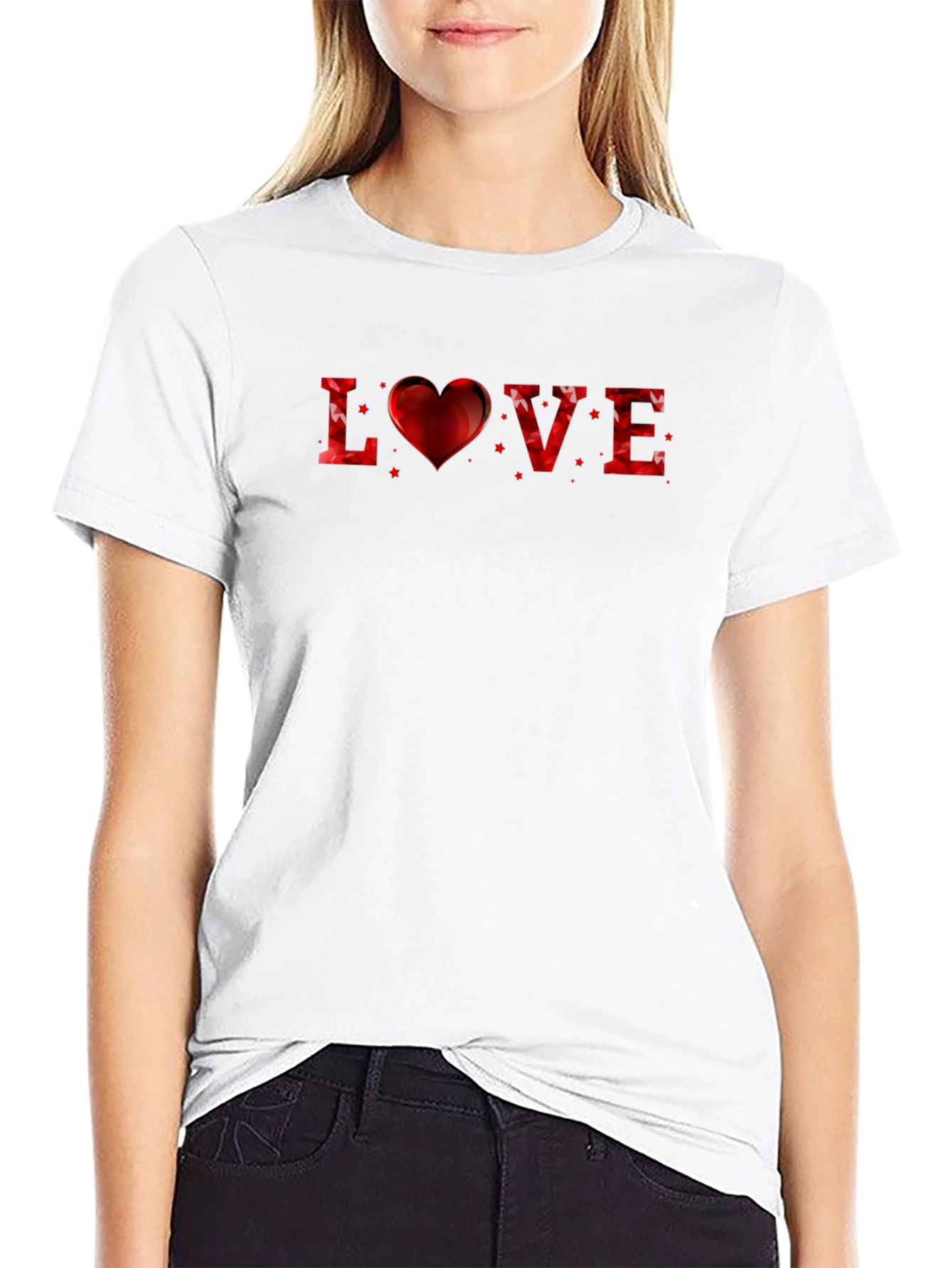 Love Heart Valentines Graphic T-Shirt