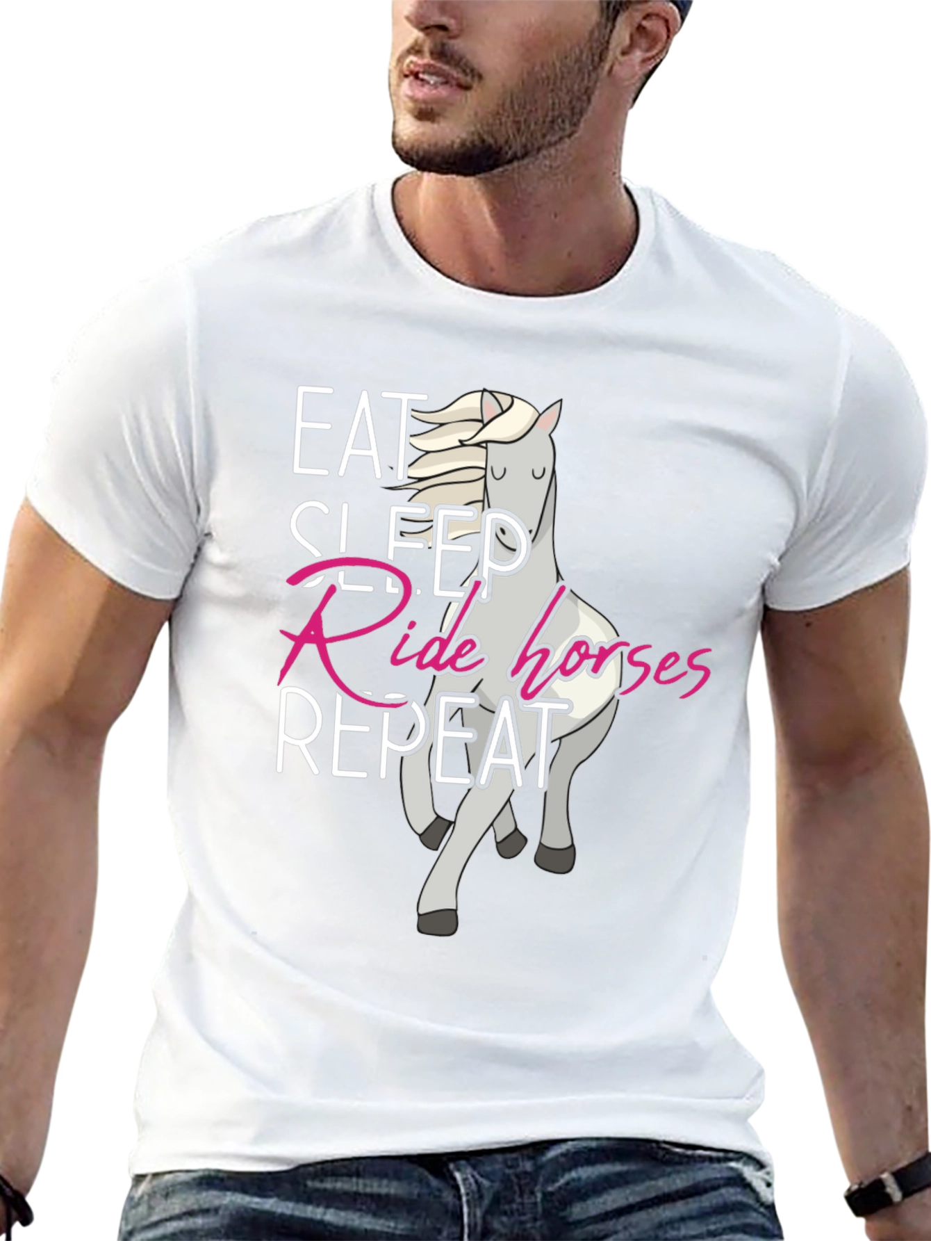 Eat Sleep Ride Horses Repeat Black T-Shirt