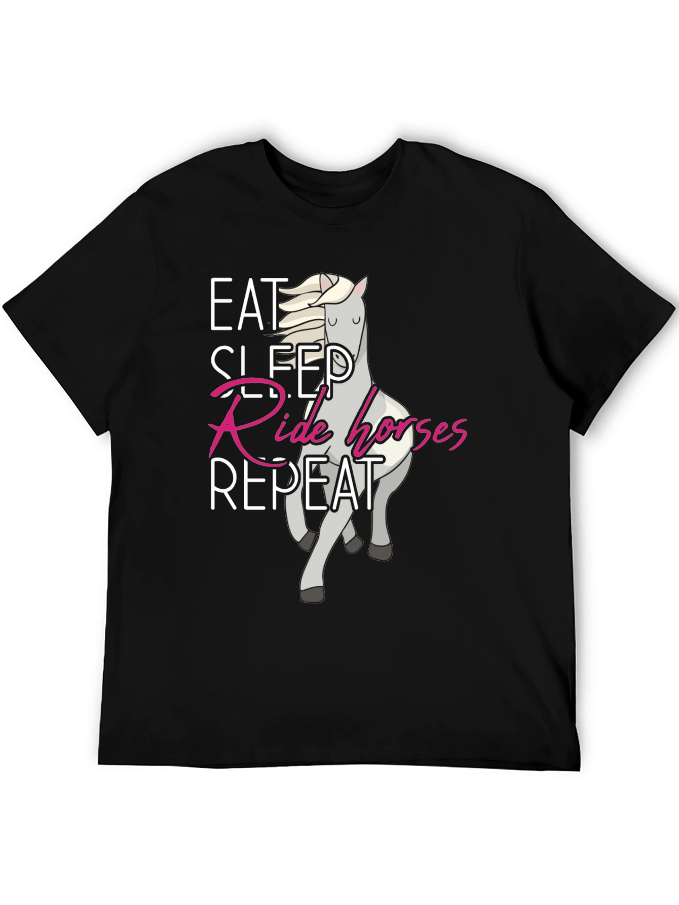 Eat Sleep Ride Horses Repeat Black T-Shirt