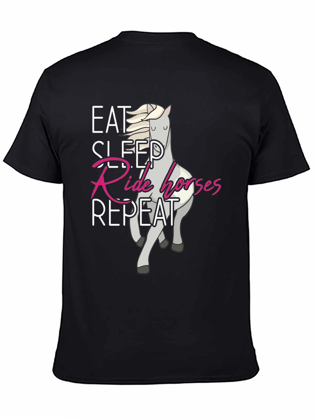 Eat Sleep Ride Horses Repeat Black T-Shirt