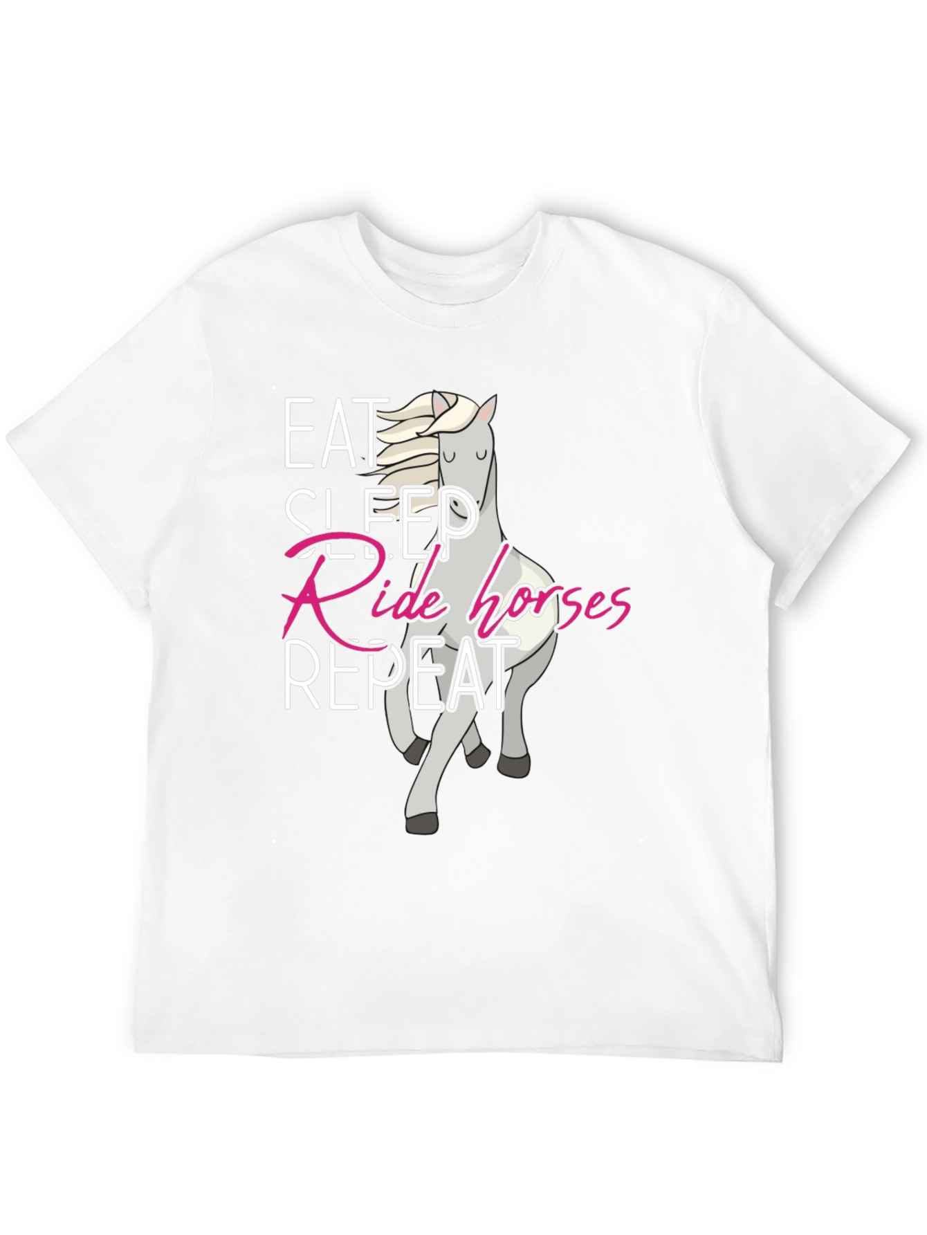 Eat Sleep Ride Horses Repeat Black T-Shirt