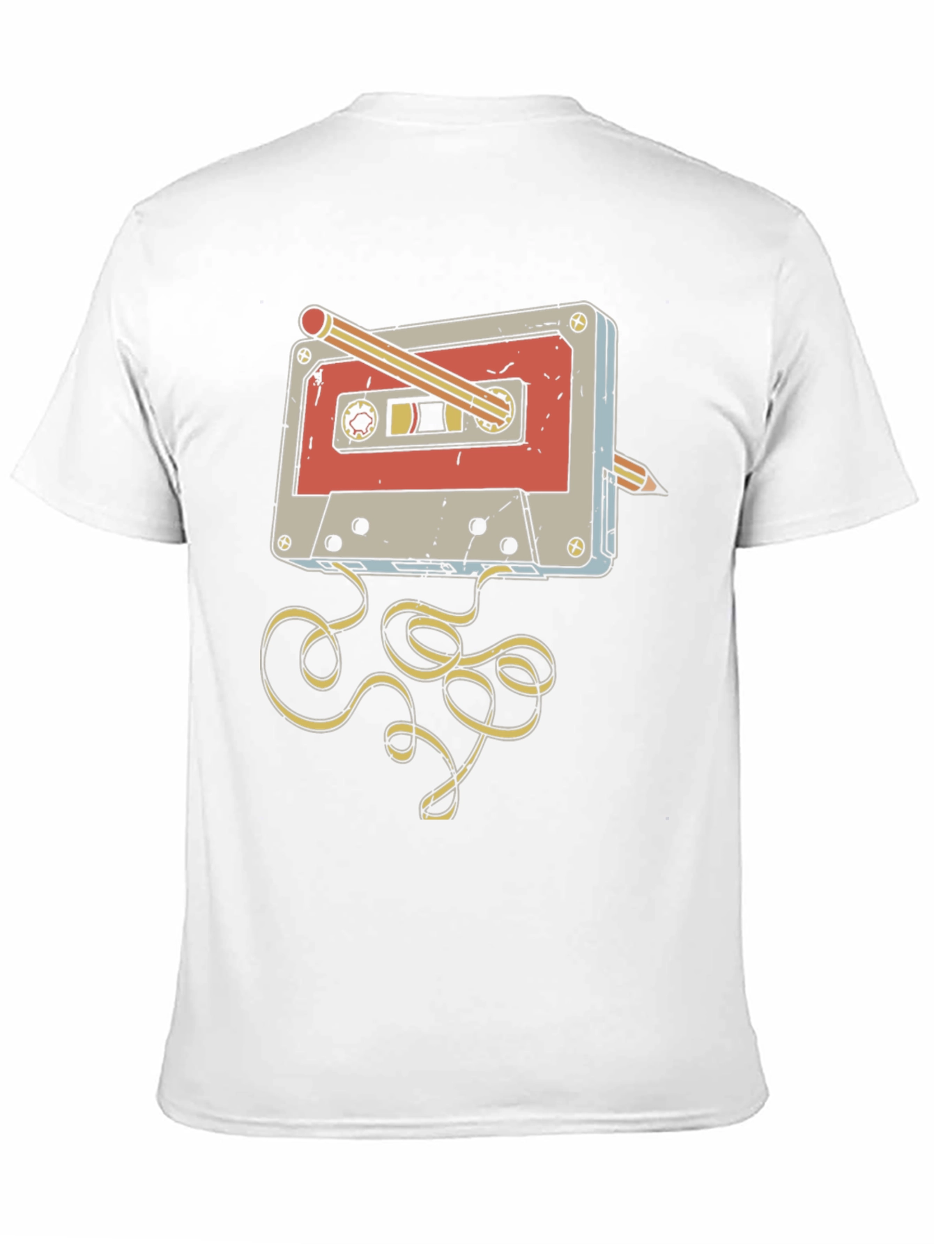 Retro Cassette Tape Pencil Rewind T-Shirt