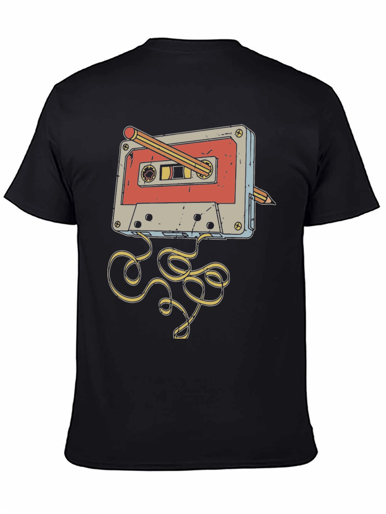 Retro Cassette Tape Pencil Rewind T-Shirt