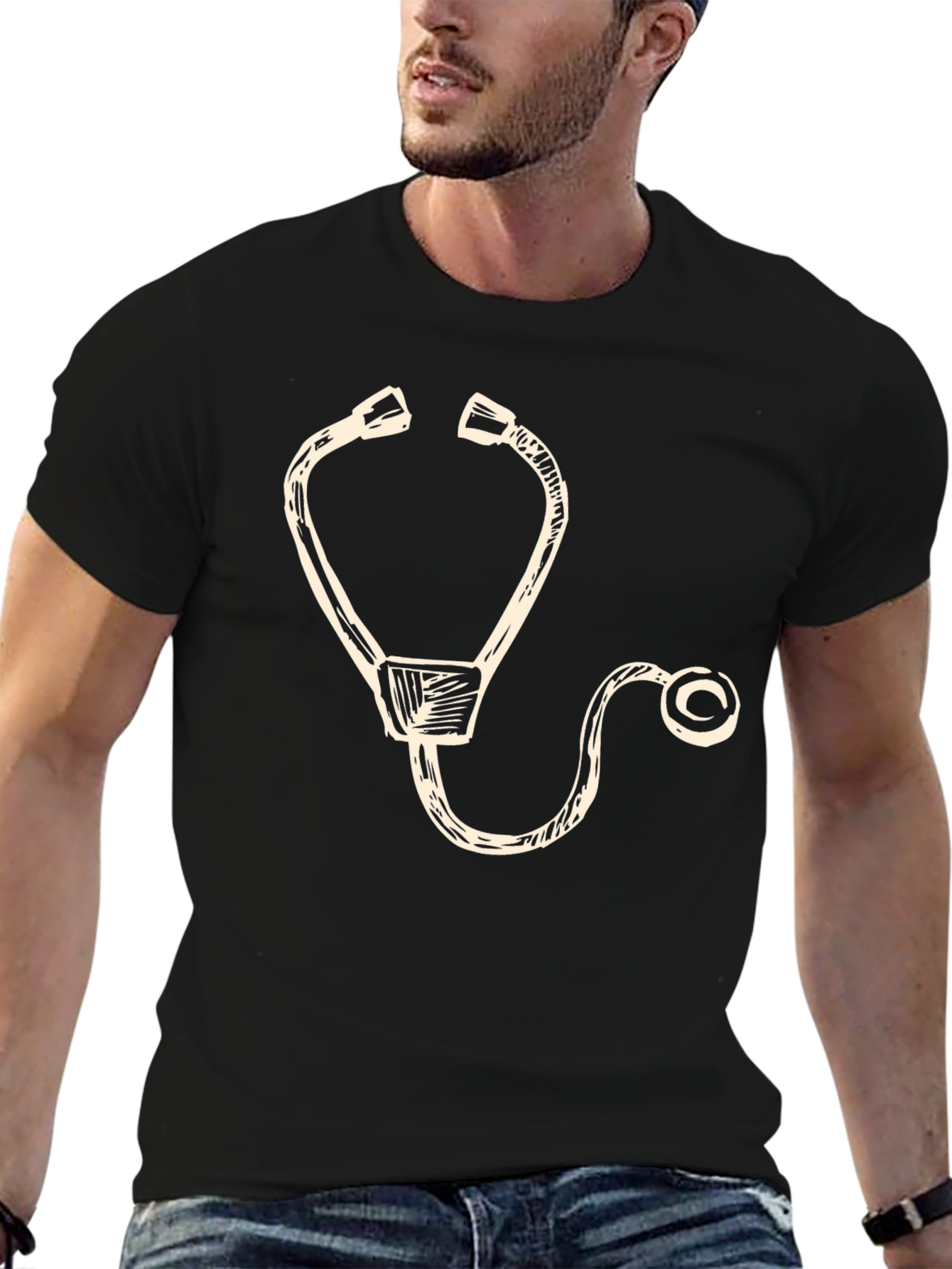 Stethoscope Graphic T-Shirt - Medical Profession Tee