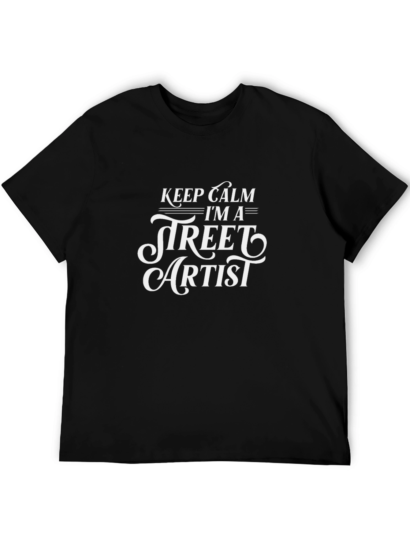 Keep Calm Street Artist Black Graphic T-Shirt