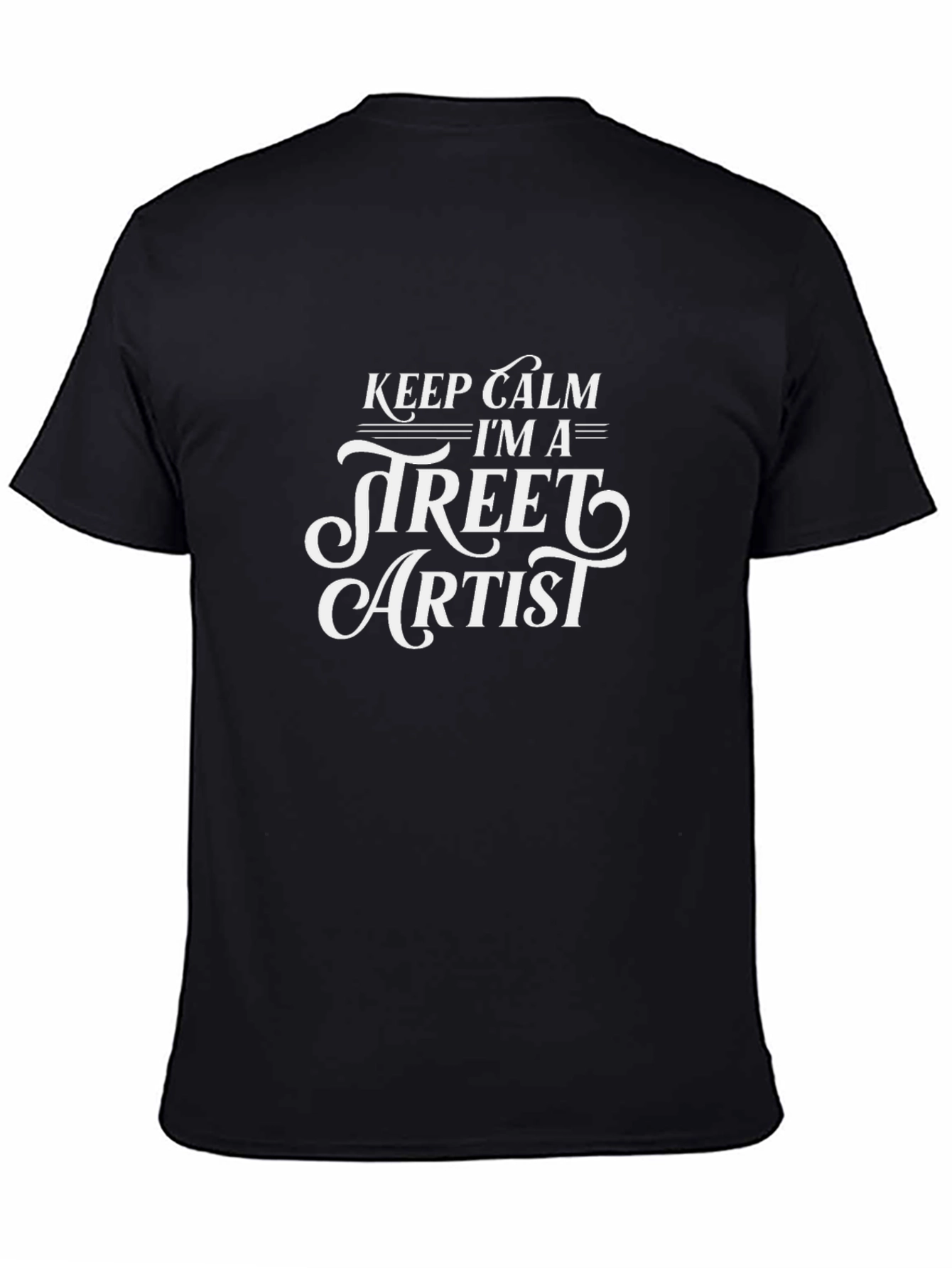 Keep Calm Street Artist Black Graphic T-Shirt