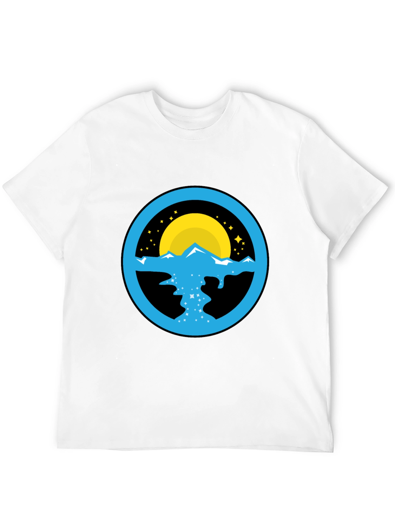 Mountain River Graphic Black T-Shirt