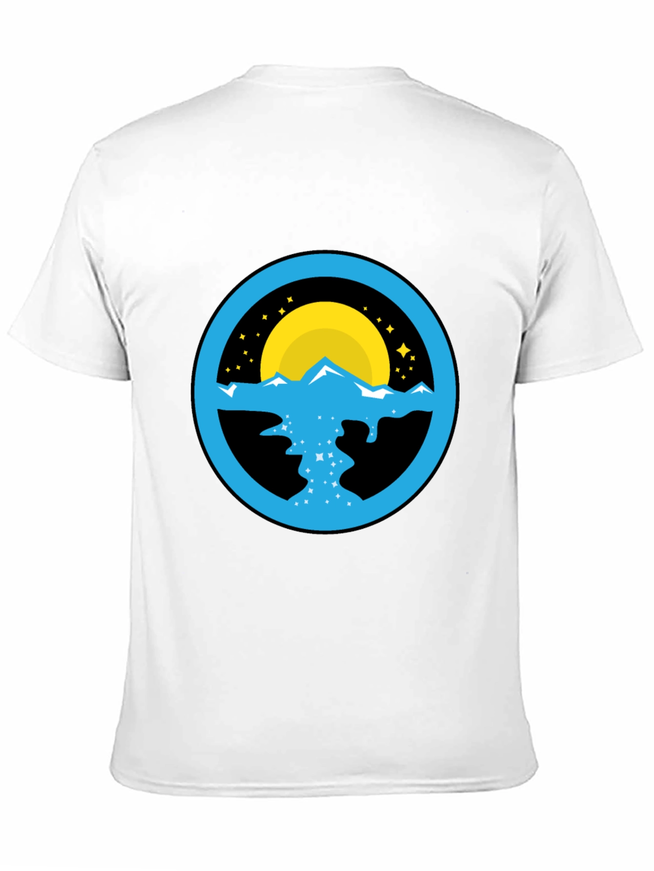 Mountain River Graphic Black T-Shirt