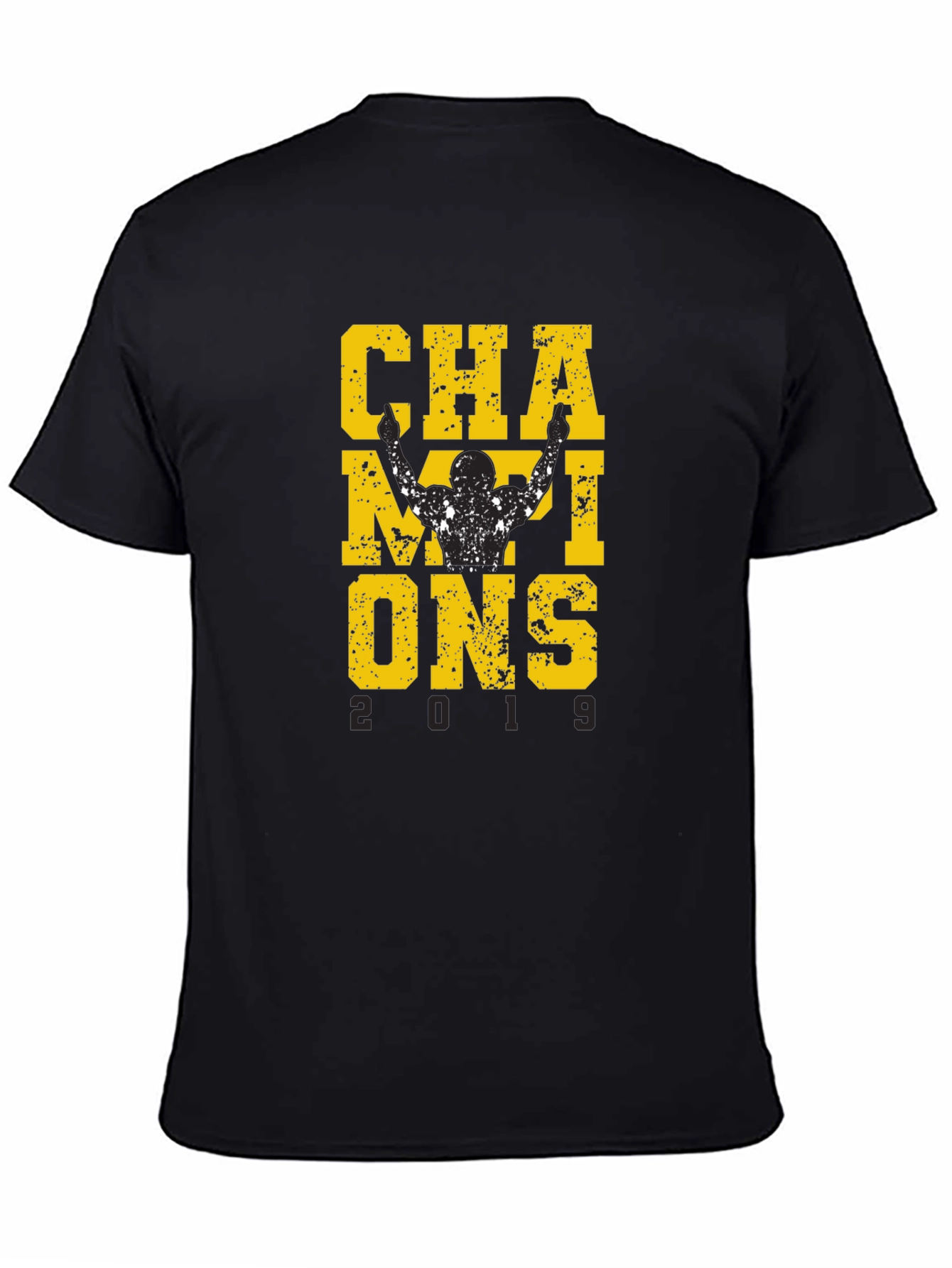 Champions 2019 Graphic Tee - Black Cotton T-Shirt