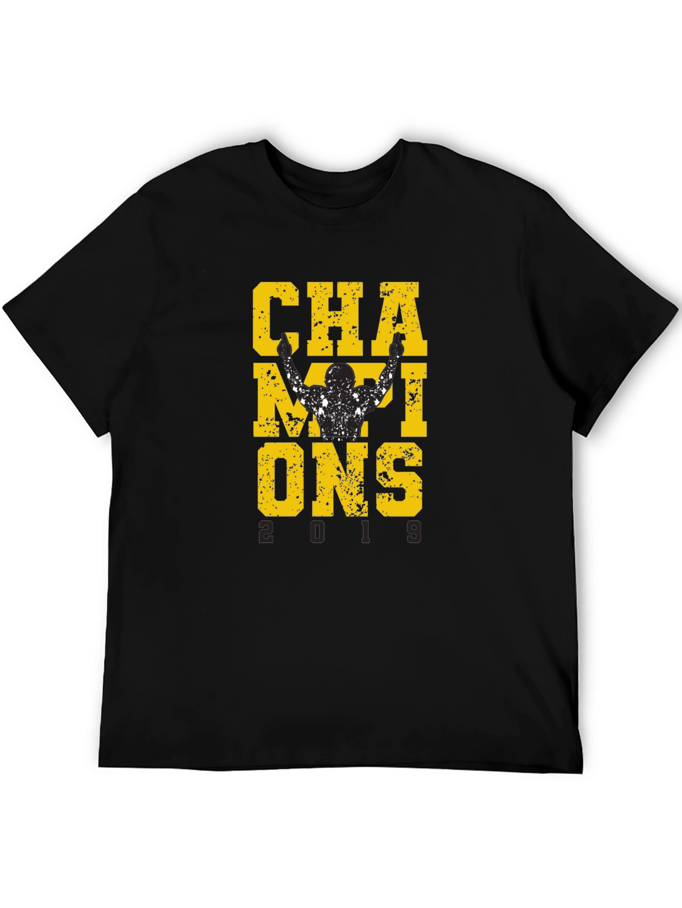 Champions 2019 Graphic Tee - Black Cotton T-Shirt