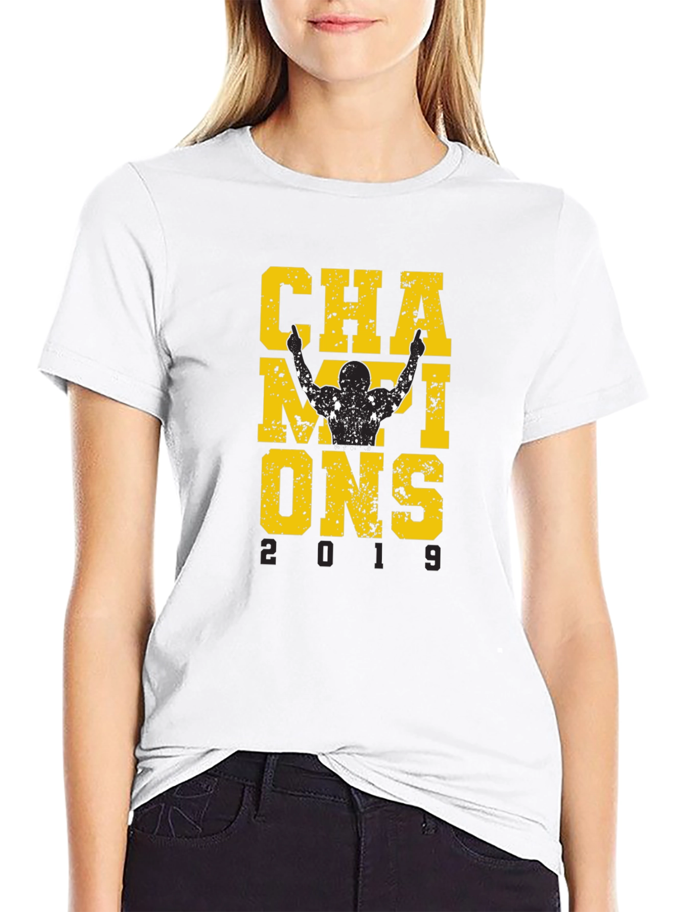 Champions 2019 Graphic Tee - Black Cotton T-Shirt