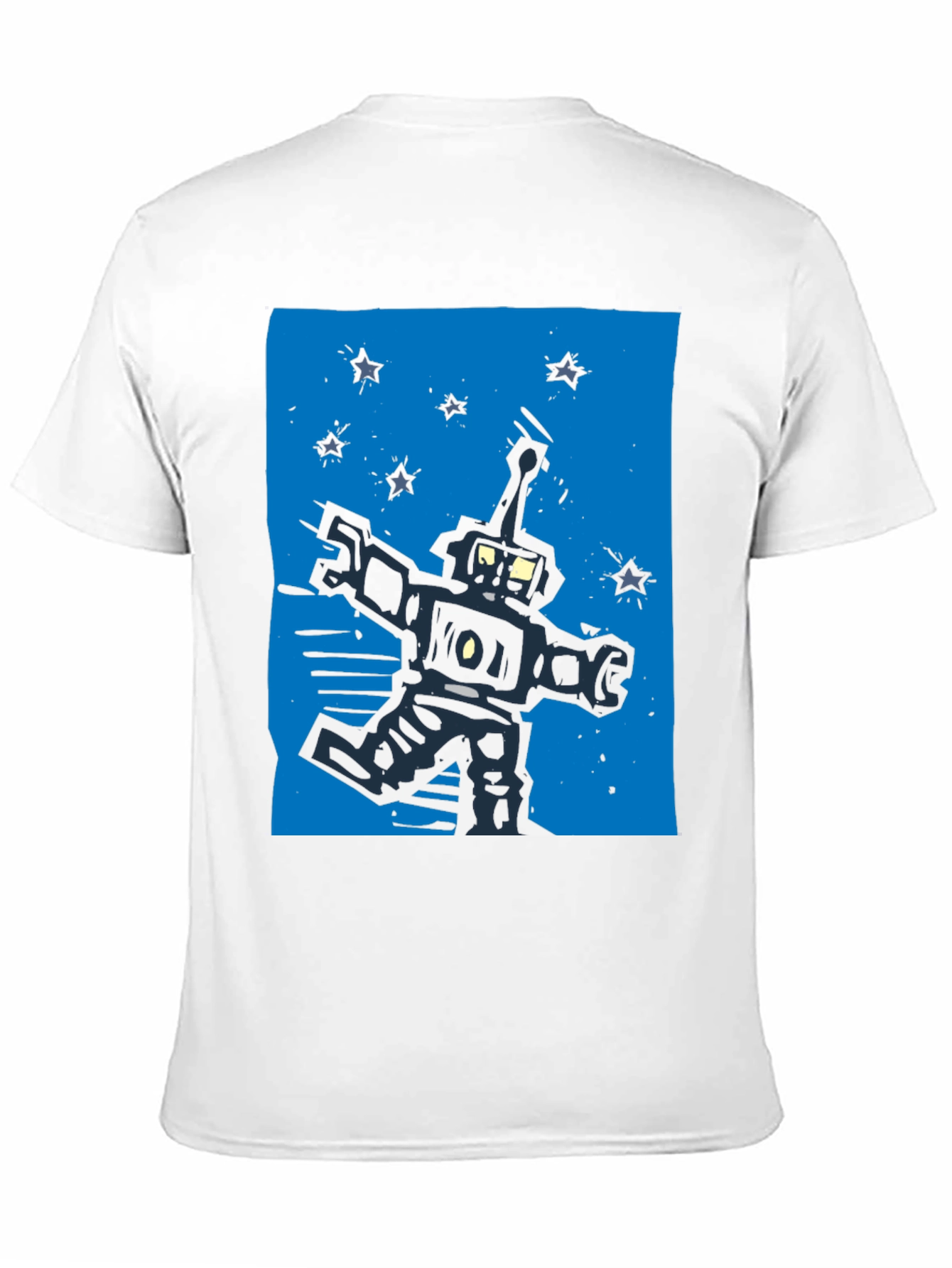 Retro Robot Graphic Black T-Shirt
