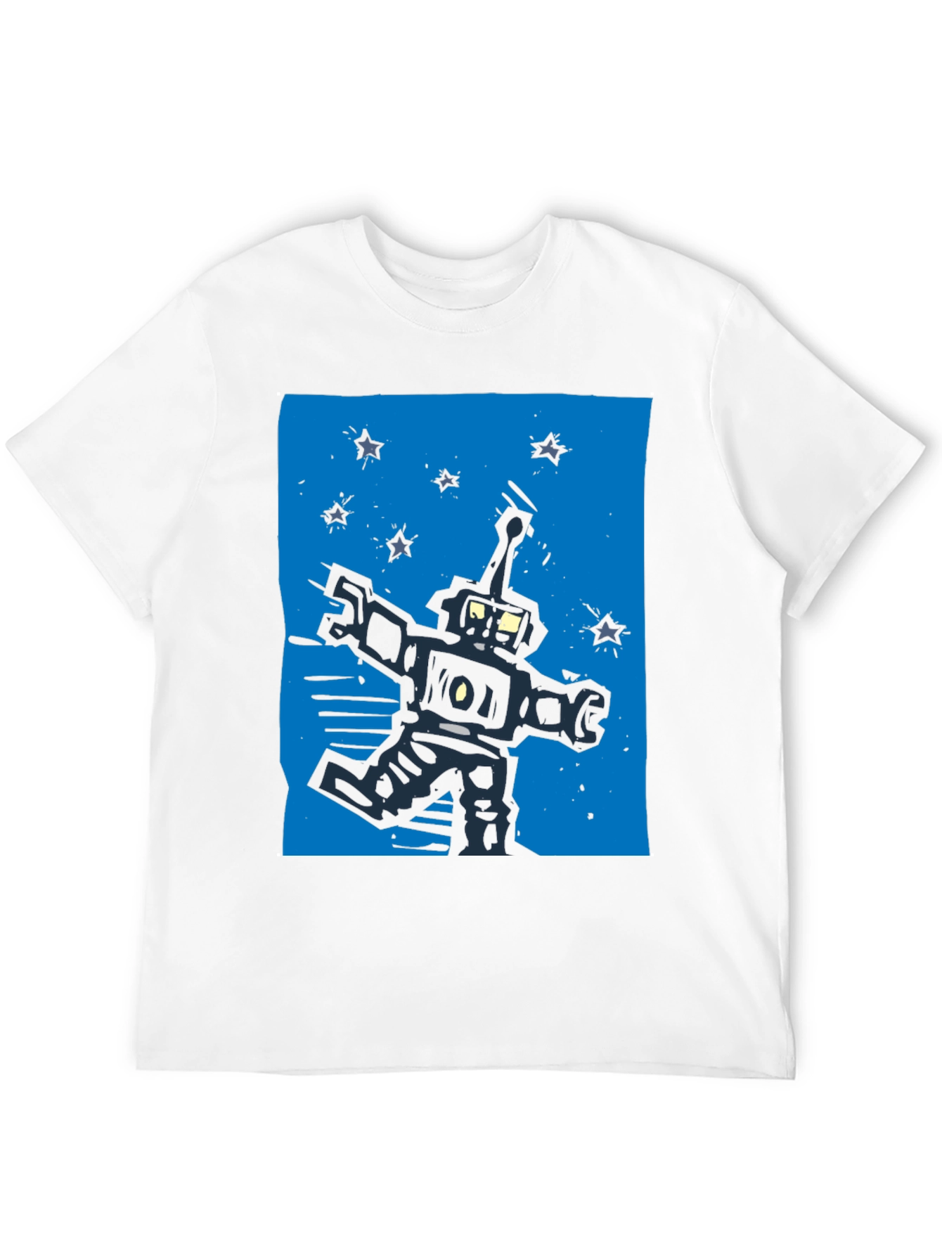 Retro Robot Graphic Black T-Shirt