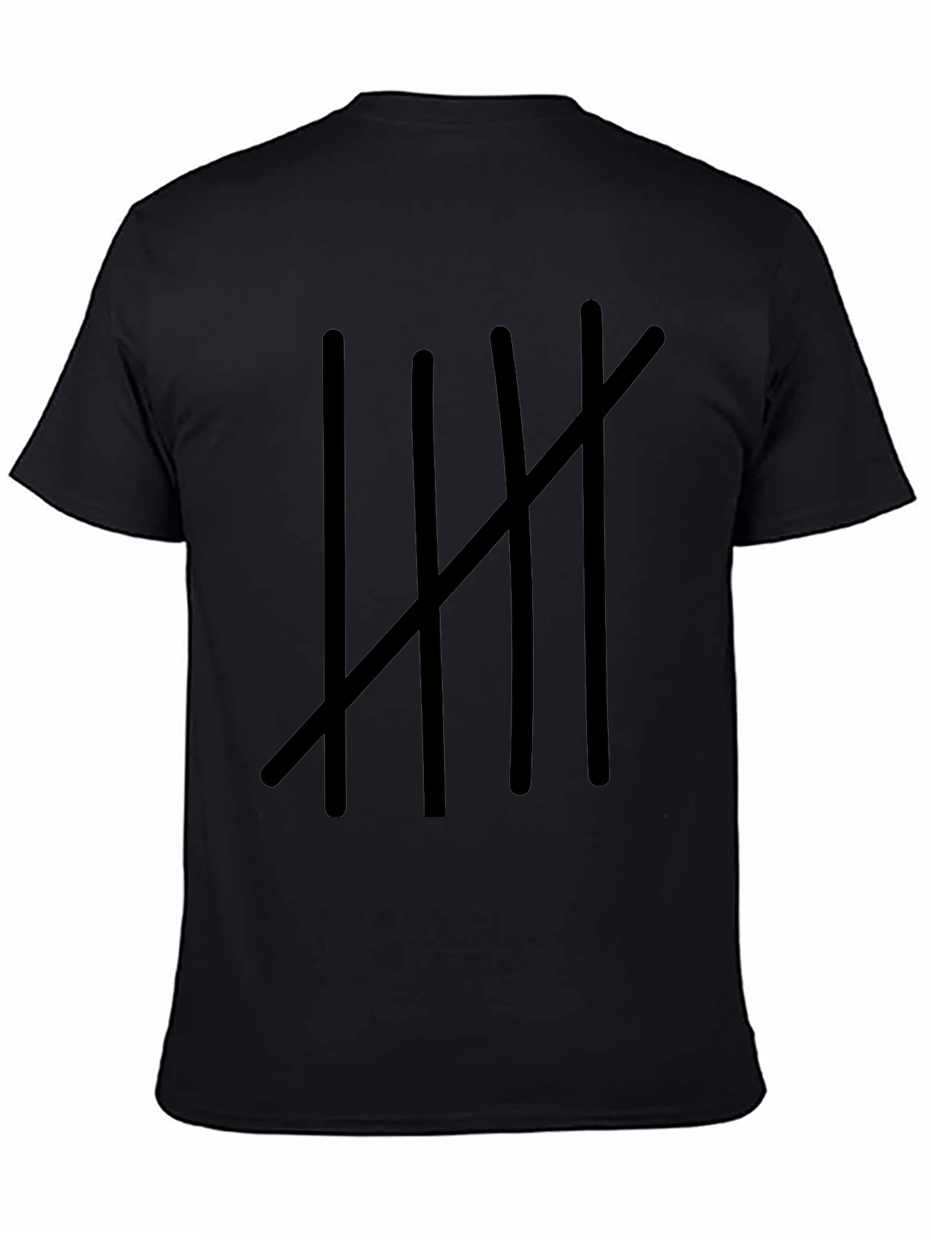 Tally Mark Graphic Tee - Mens Black Cotton T-Shirt