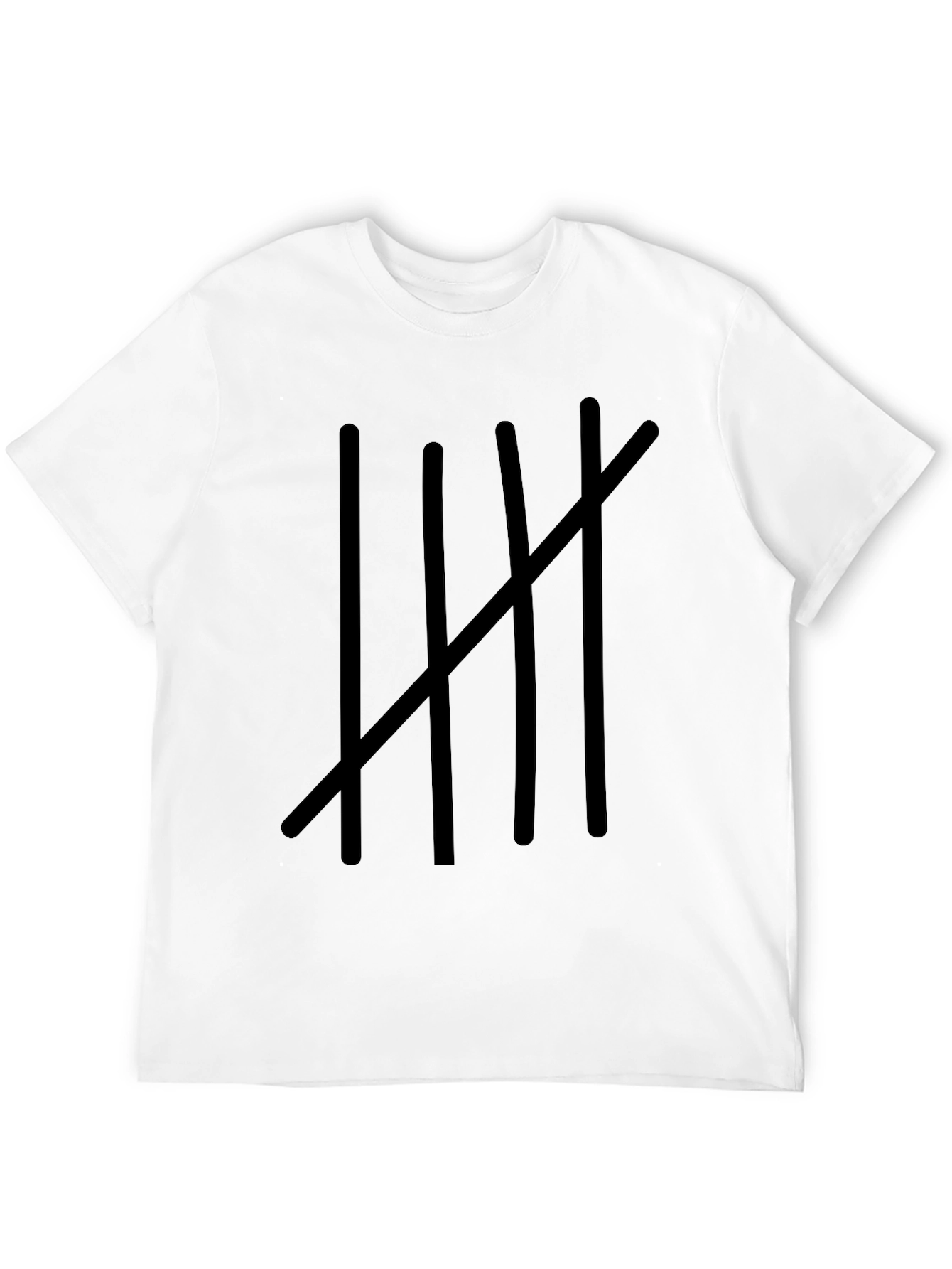 Tally Mark Graphic Tee - Mens Black Cotton T-Shirt