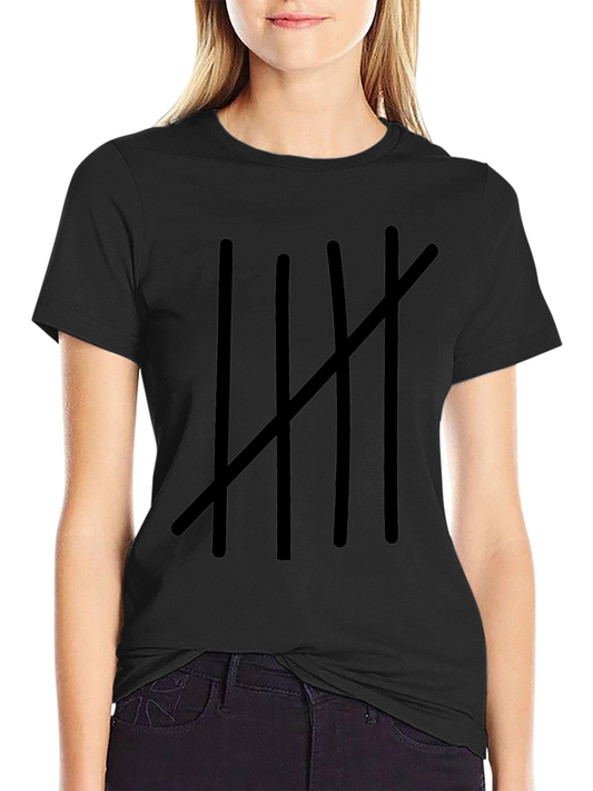 Tally Mark Graphic Tee - Mens Black Cotton T-Shirt