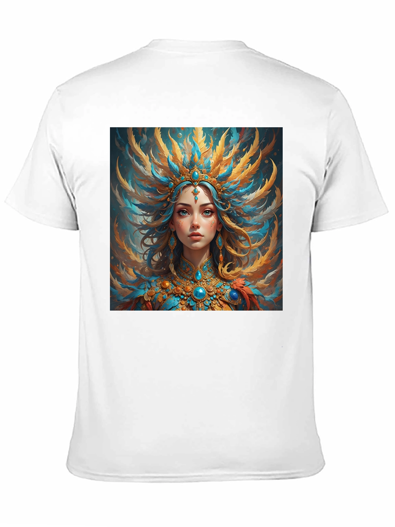 Artistic Graphic Tee: Woman with Headdress