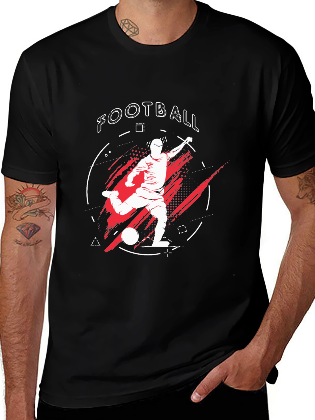 Football Graphic Tee - Sporty Black T-Shirt