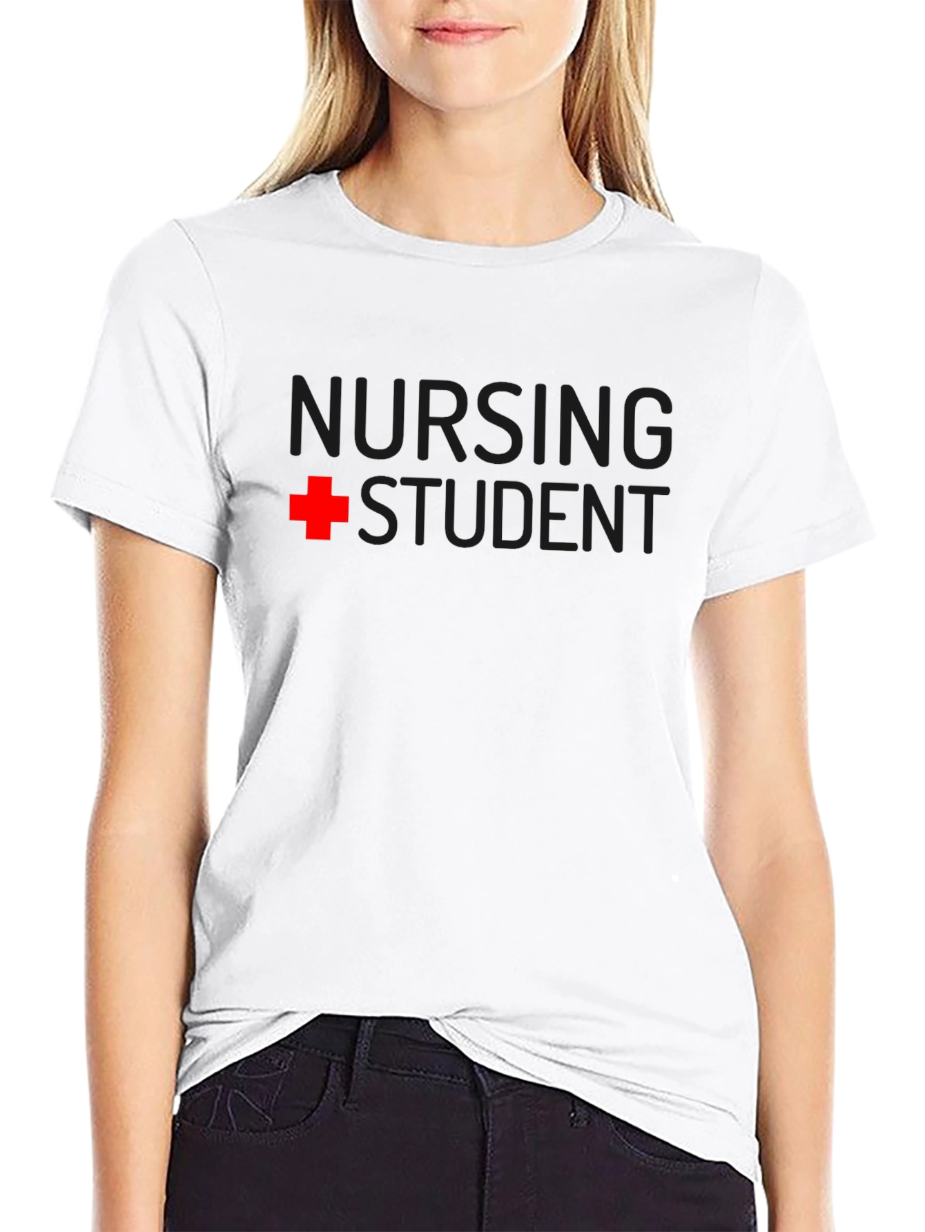Nursing Student T-Shirt - Black Crew Neck Tee