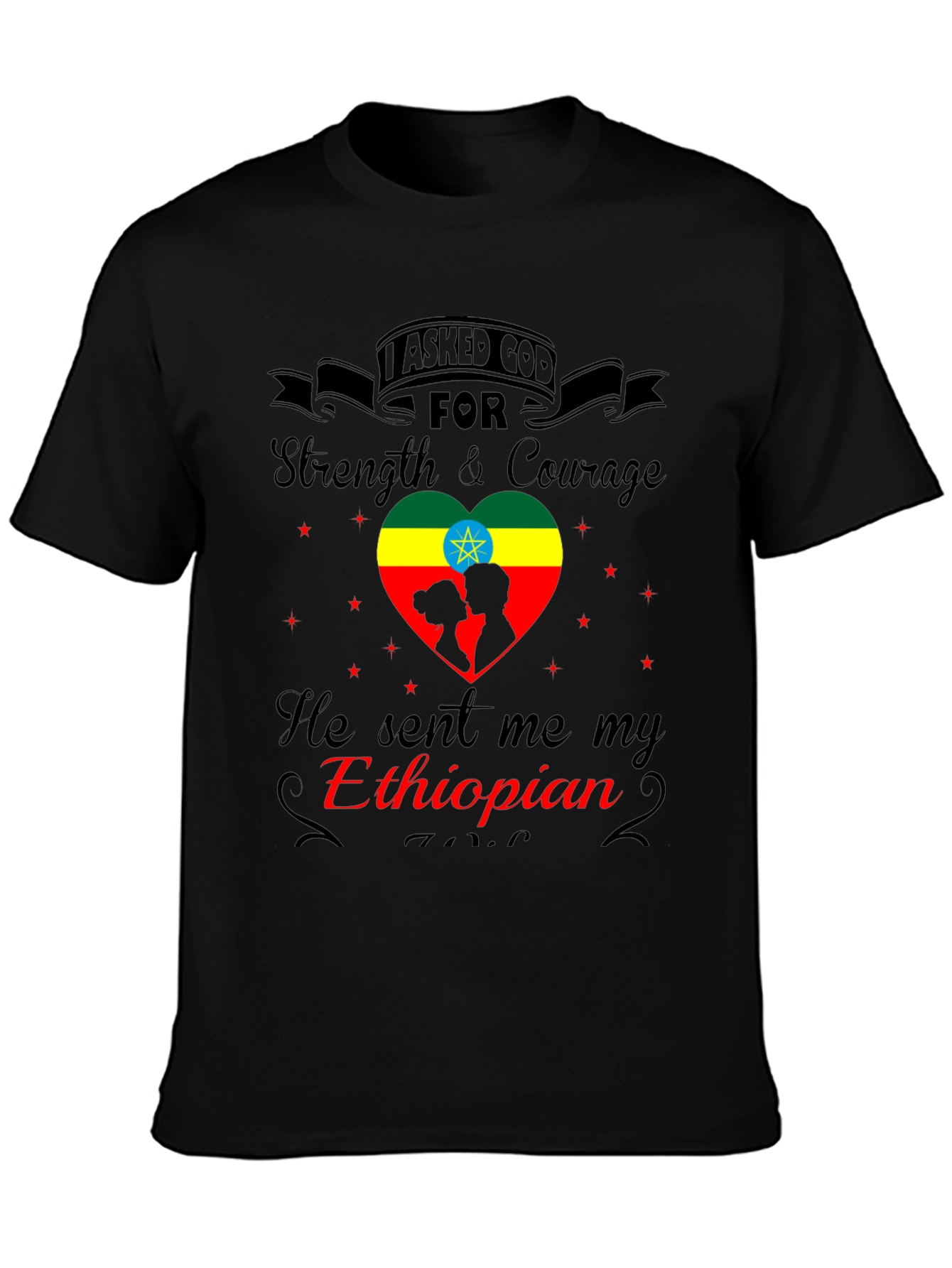Ethiopian Love T-Shirt - Strength & Courage Design