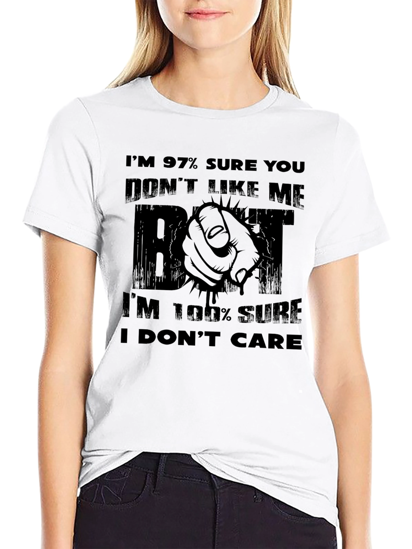Funny Sarcastic Graphic T-Shirt: I Dont Care