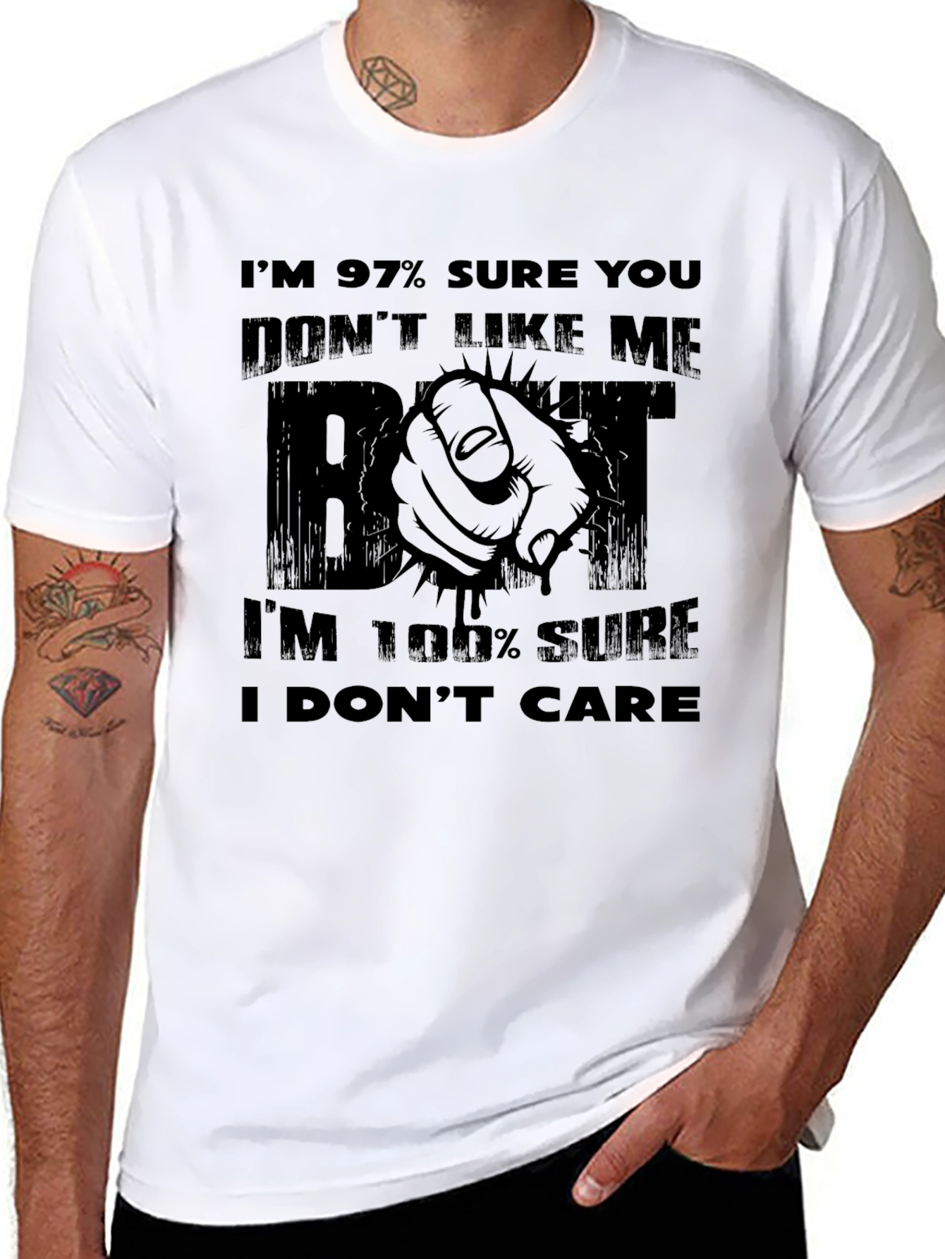 Funny Sarcastic Graphic T-Shirt: I Dont Care