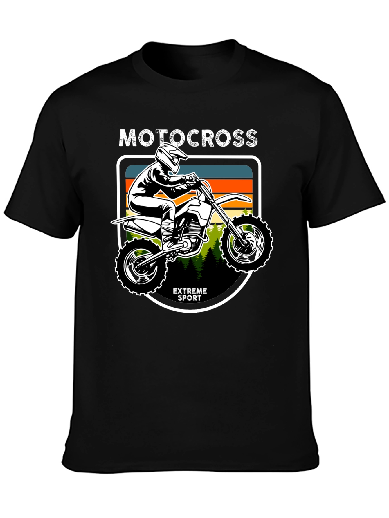 Motocross Extreme Sport Graphic Tee - Black